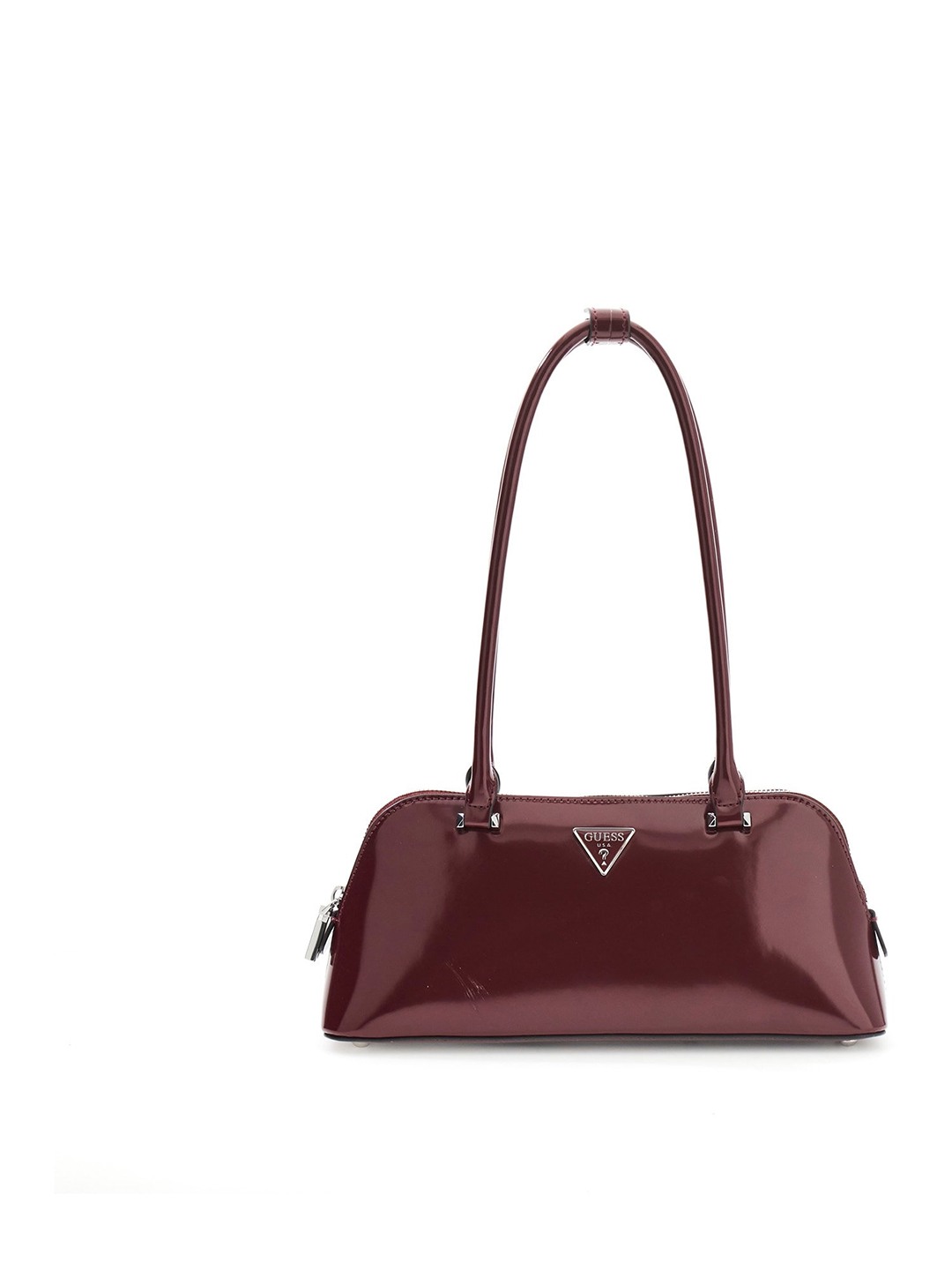 Burgundy Solid Zipper Arnela Shoulder Bag