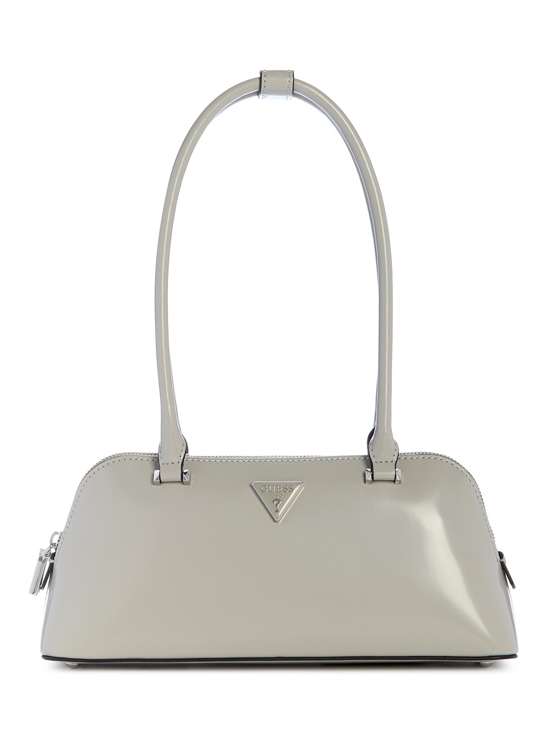 Light Taupe Solid Zipper Arnela Shoulder Bag