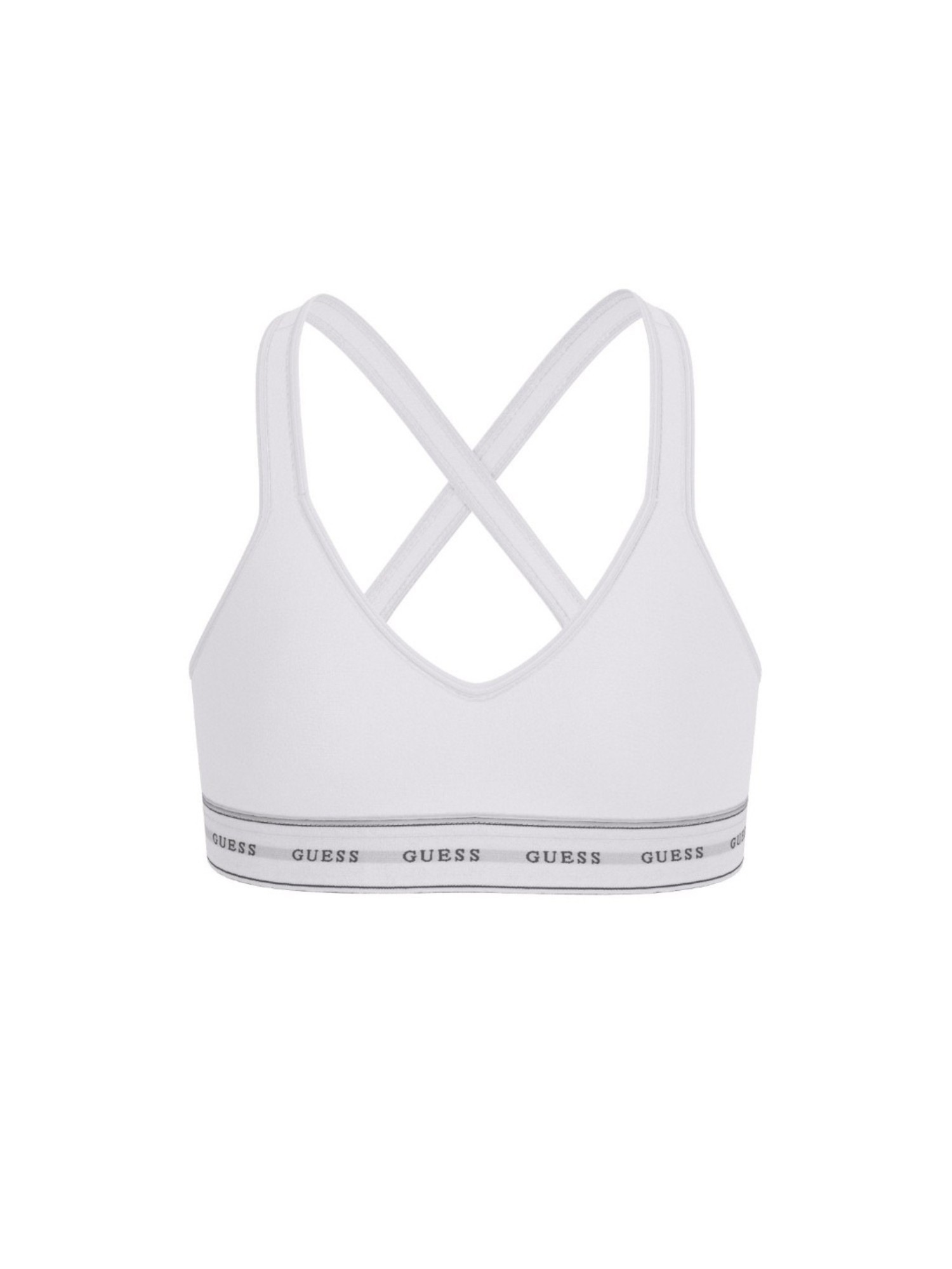 Guess Cotton Solid Padded White Triang Bra