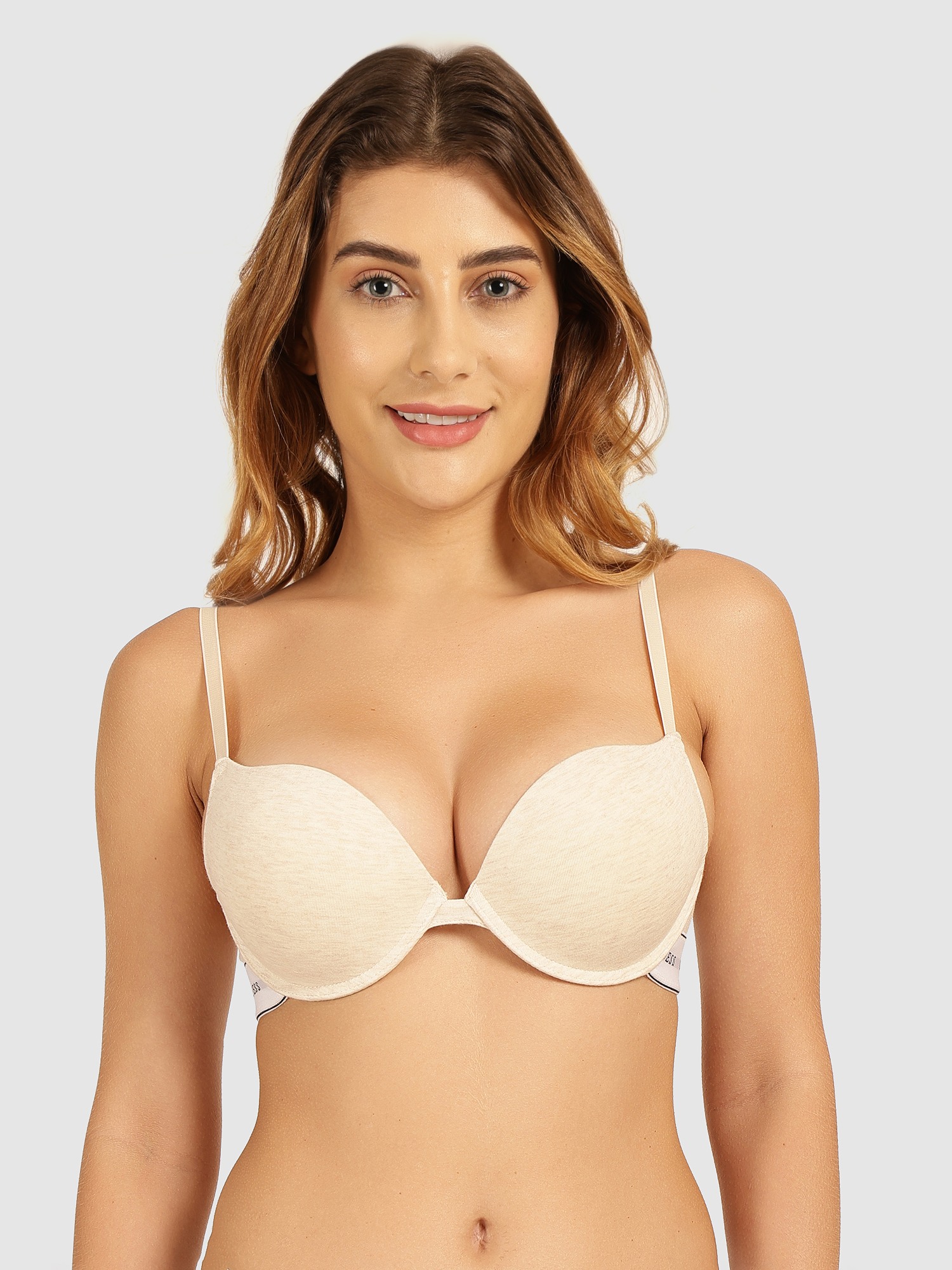 Guess Cream Cotton Carrie Push Up Bra