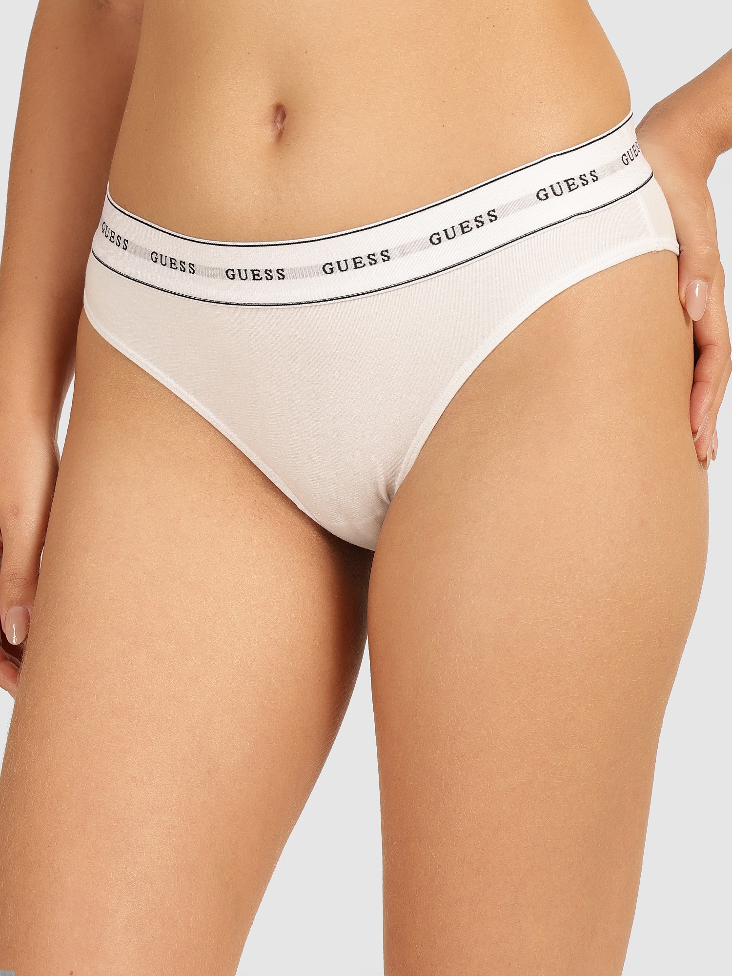 Guess White Cotton Brazilian Brief
