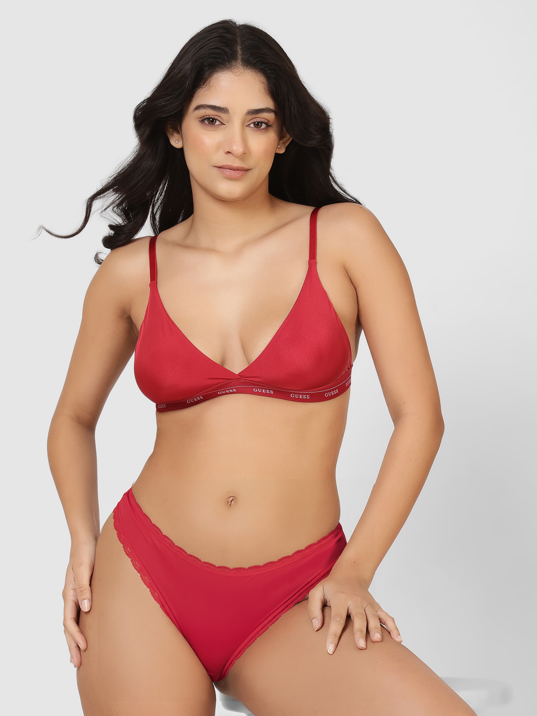 Women Jane Soft Siren Red Solid Triangle Bra