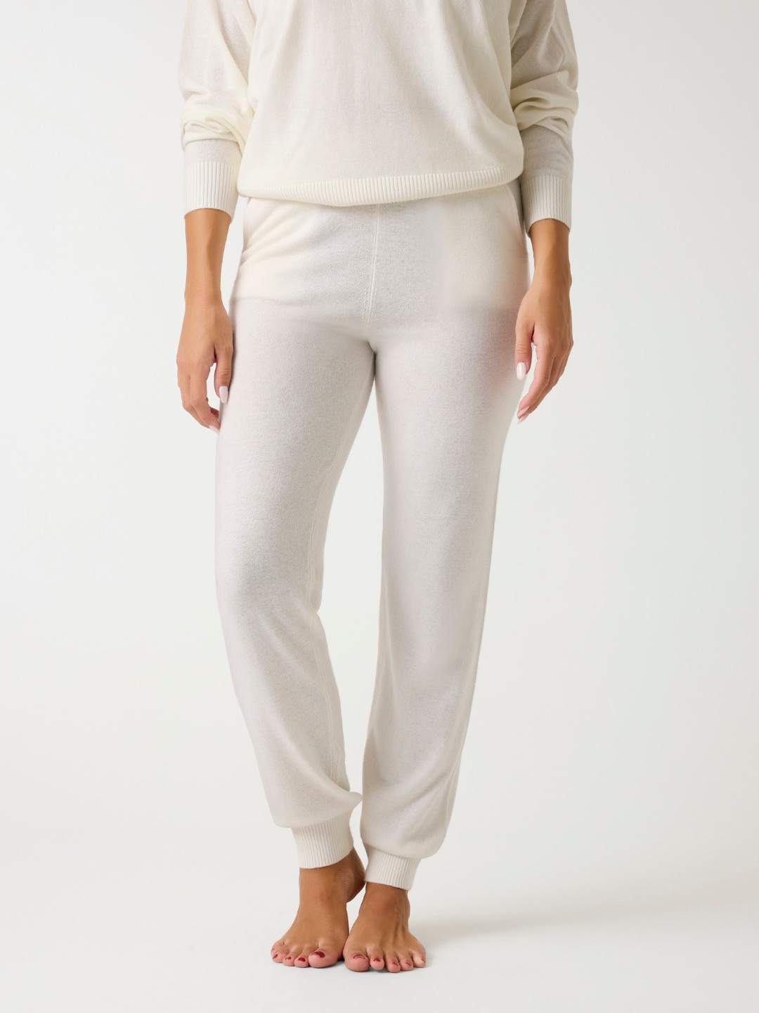 Guess White Acrylic Solid Women Jogger