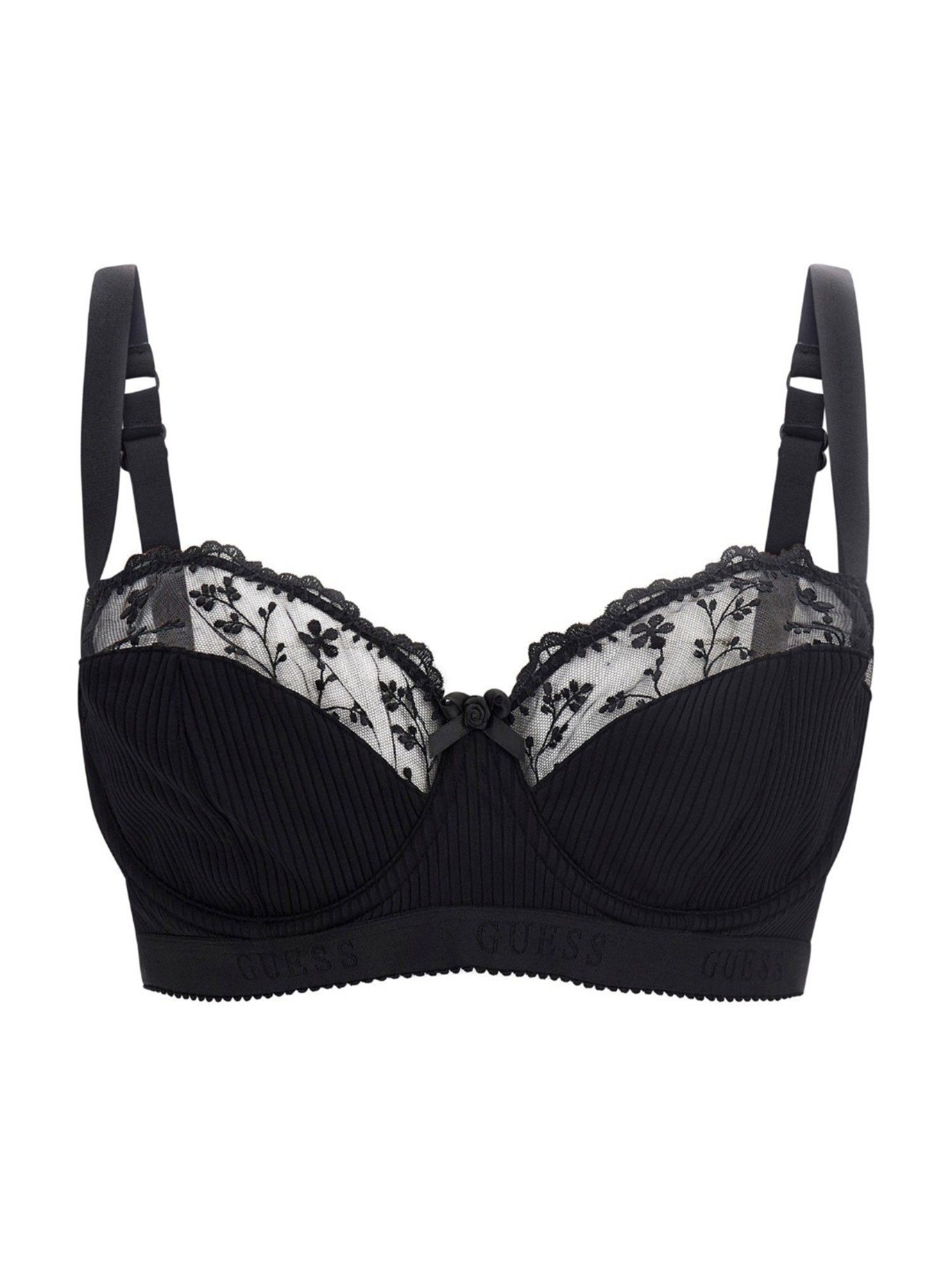 Guess Polyamide Lining Balconette Black Nylon Bra