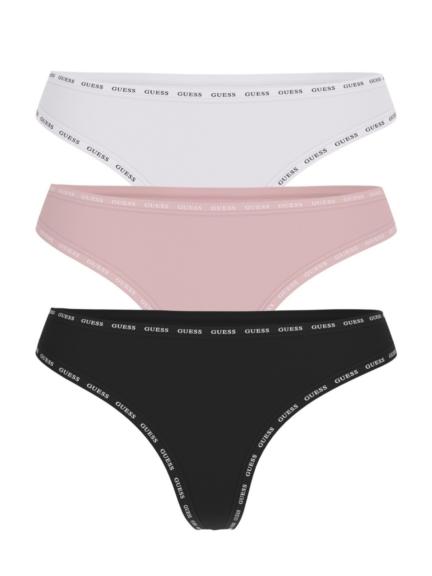 Guess Cotton Solid Pack of 3 Basic Thong Brief