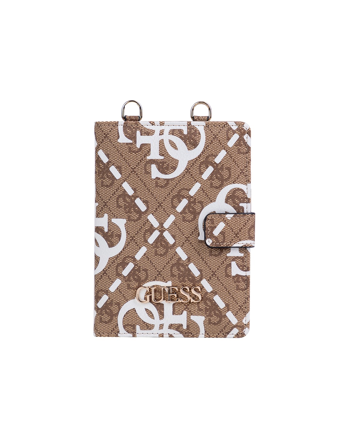 Brown Polyurethane Printed Passport Case
