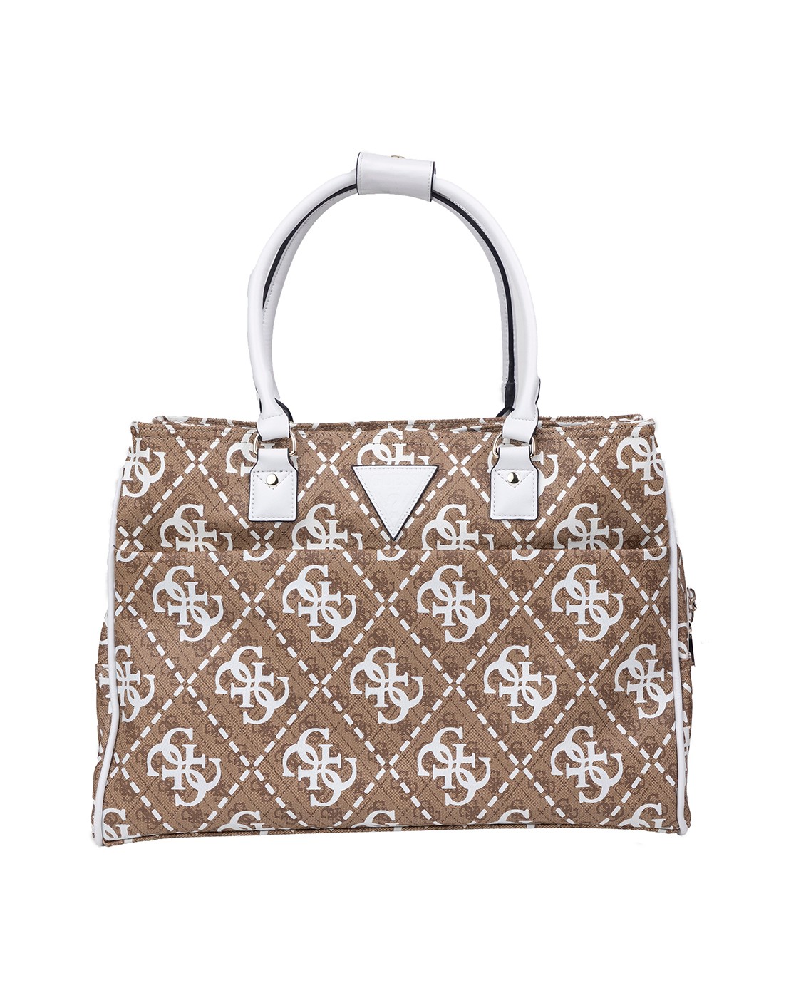 Brown PU Printed Shopper Tote Bag