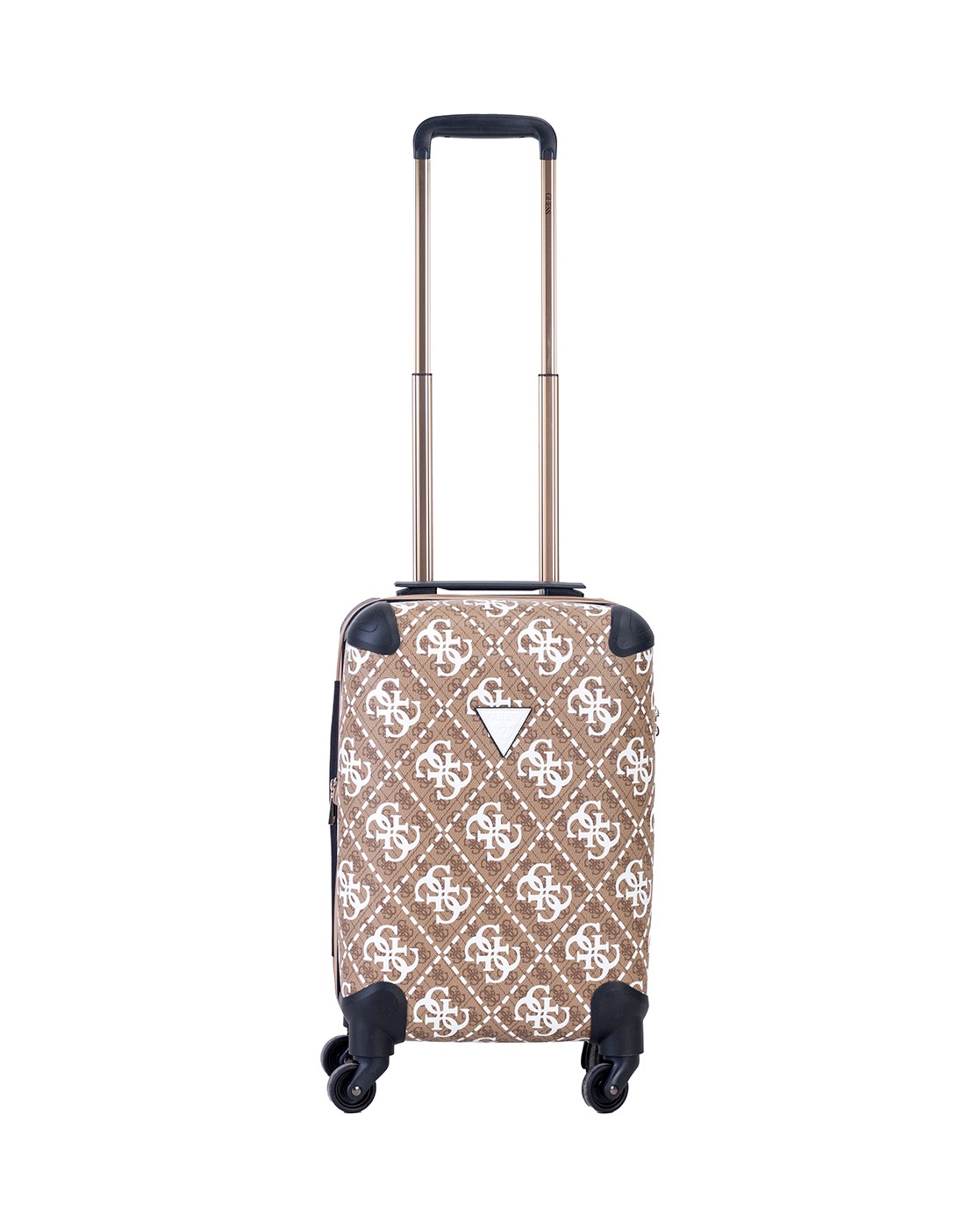 Brown Polyurethane Printed Trolly Bag