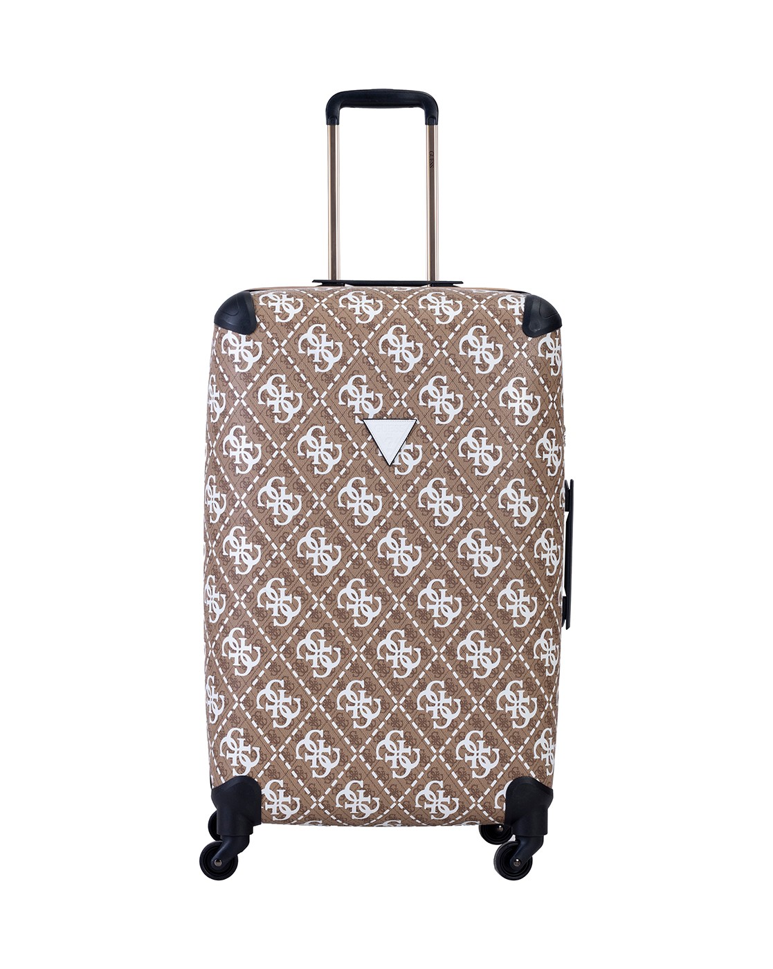 Brown Polyurethane Printed Trolly Bag
