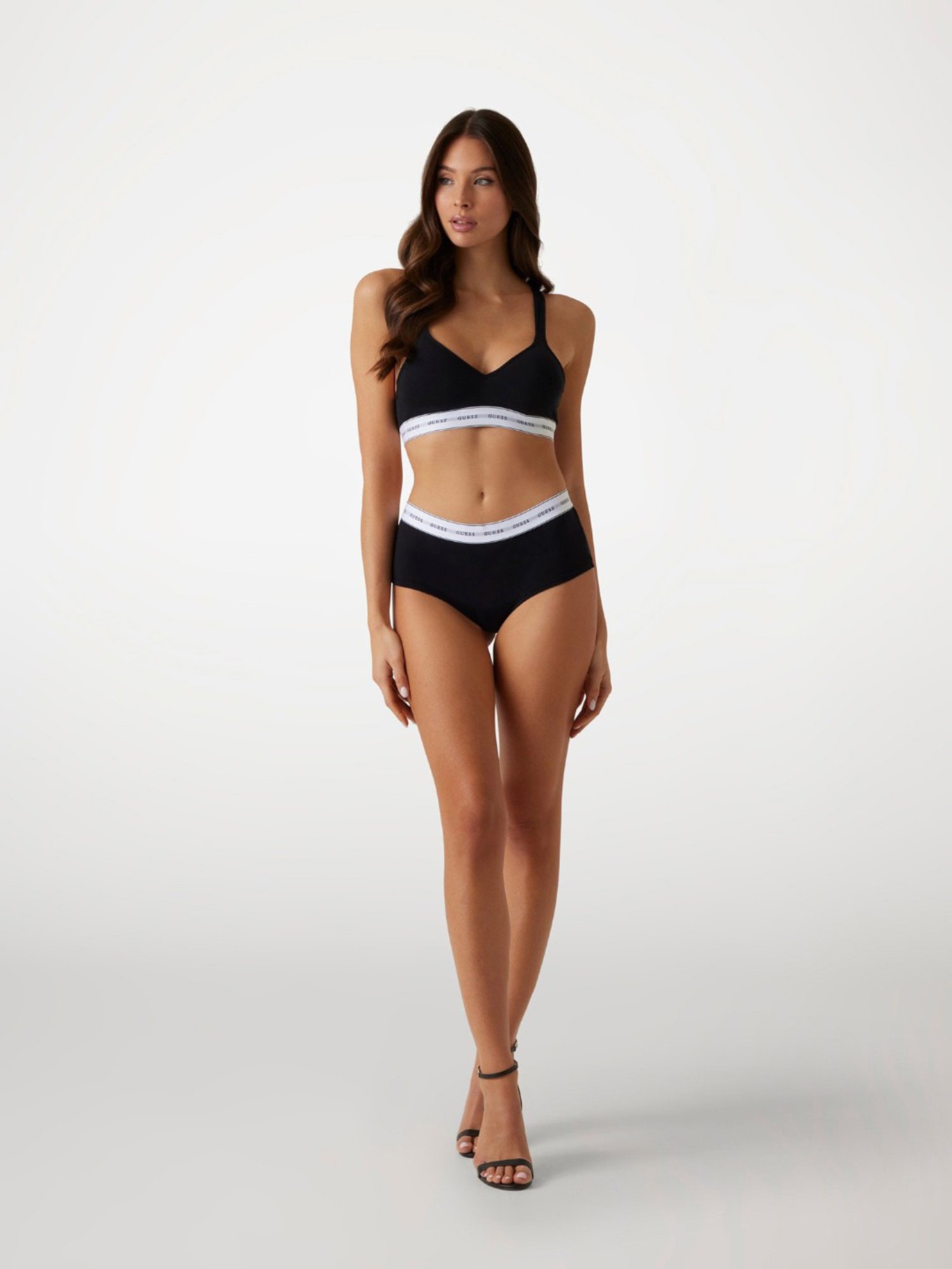 Guess Cotton Solid Black Carrie Culotte Brief