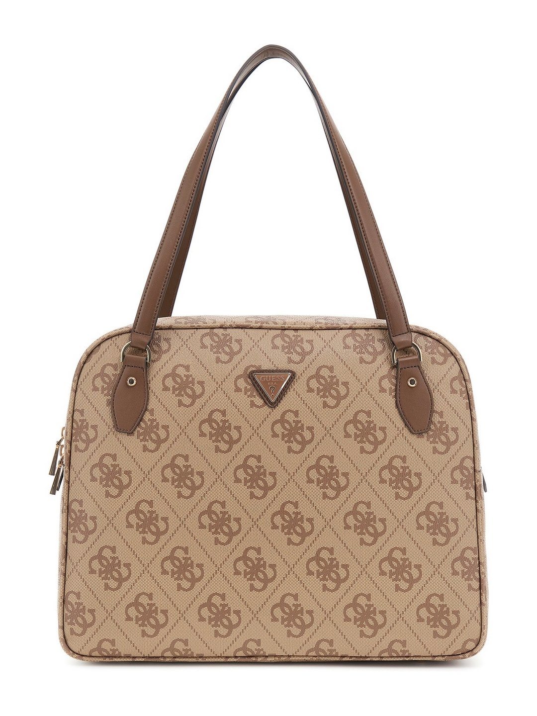 Guess Brown Printed Berta Travel Tote Bag