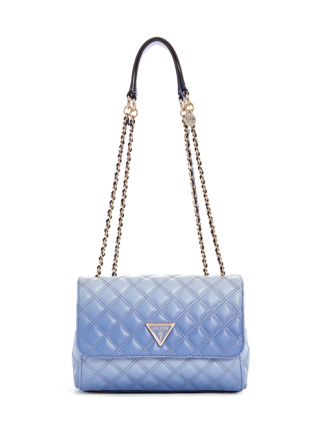 Stormy Blue Multi Quilted Polyurethane Giully Convertible Flap