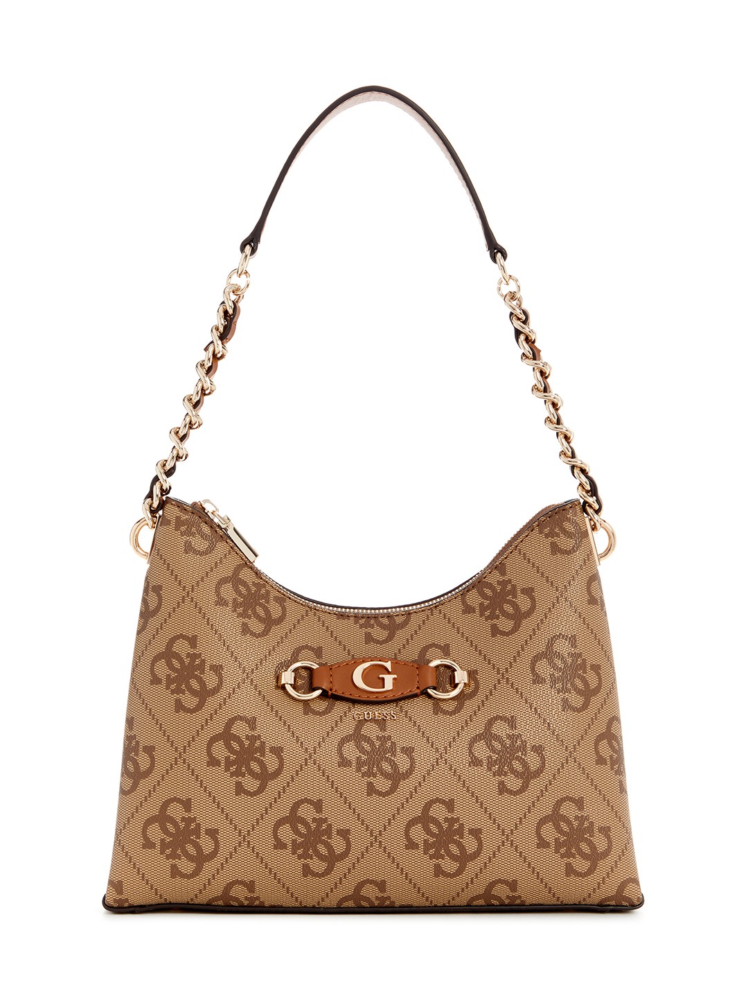 Latte Logo Printed Izzy Top Zip Shoulder Bag