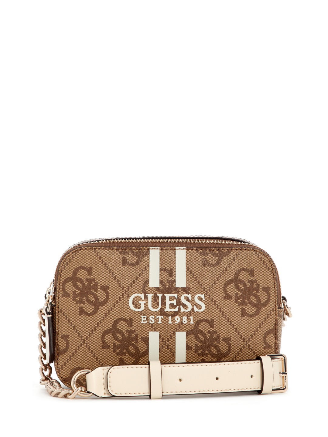 Guess Latte Logo Printed Noelle Camera Crossbody Bag
