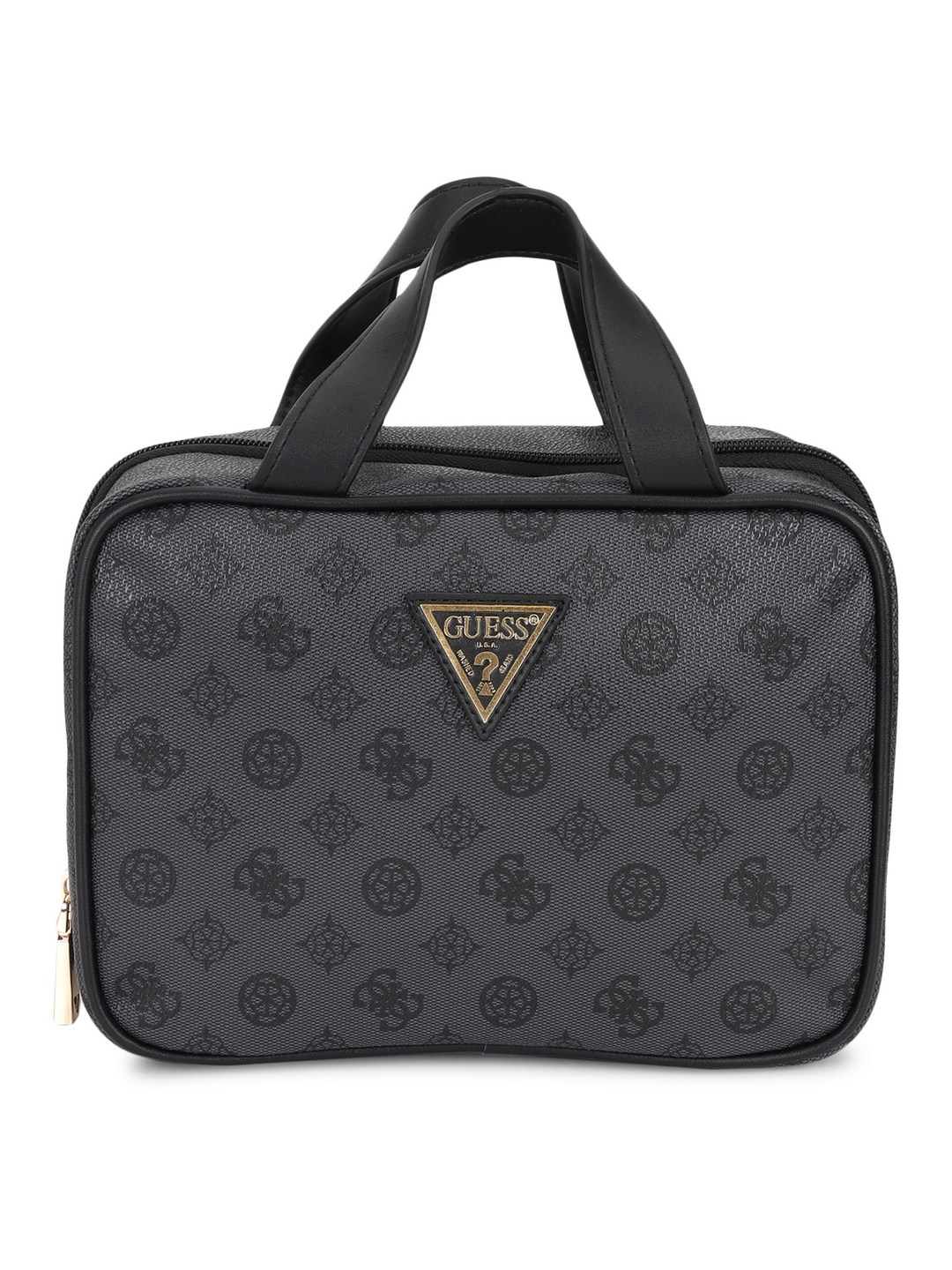 Guess Women Grey Printed Toiletry Bag