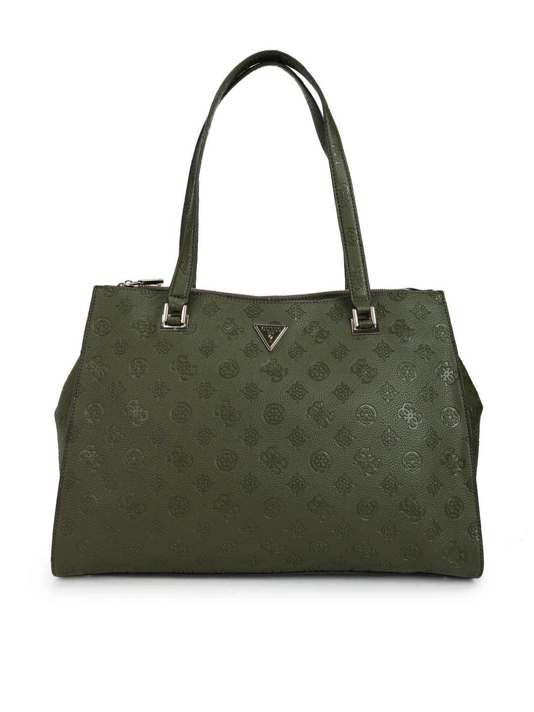 Guess Green Textured Cresidia Fashion Shopper Tote