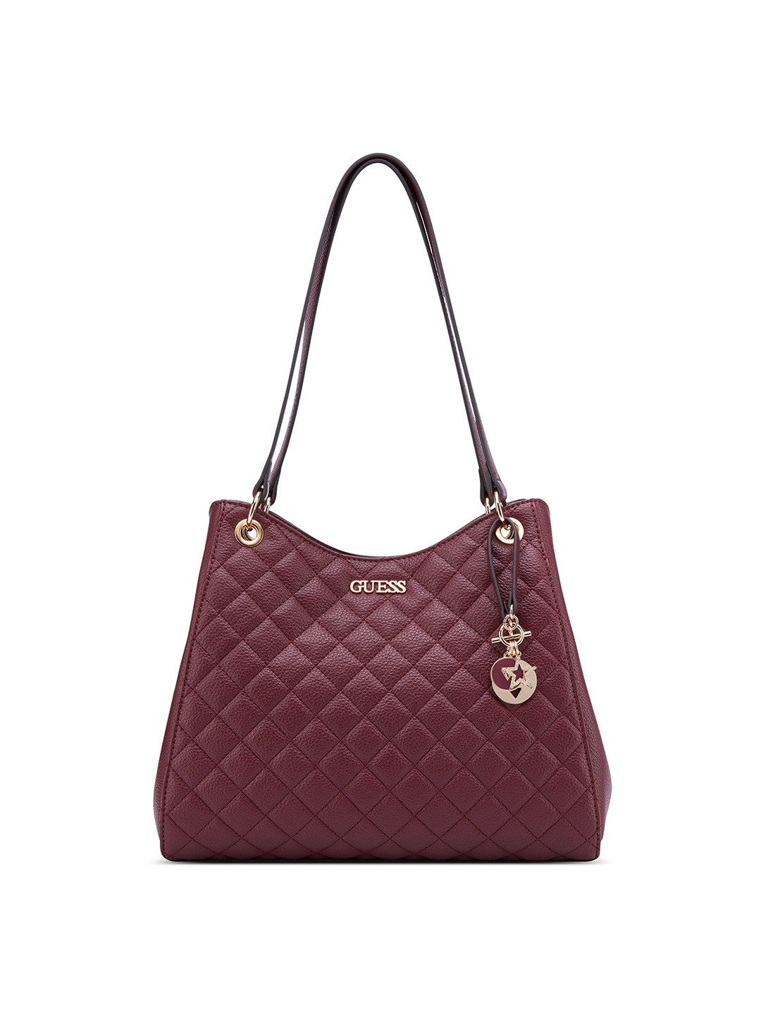 Oxblood Quilted Magnet Wester Shoulder Bag