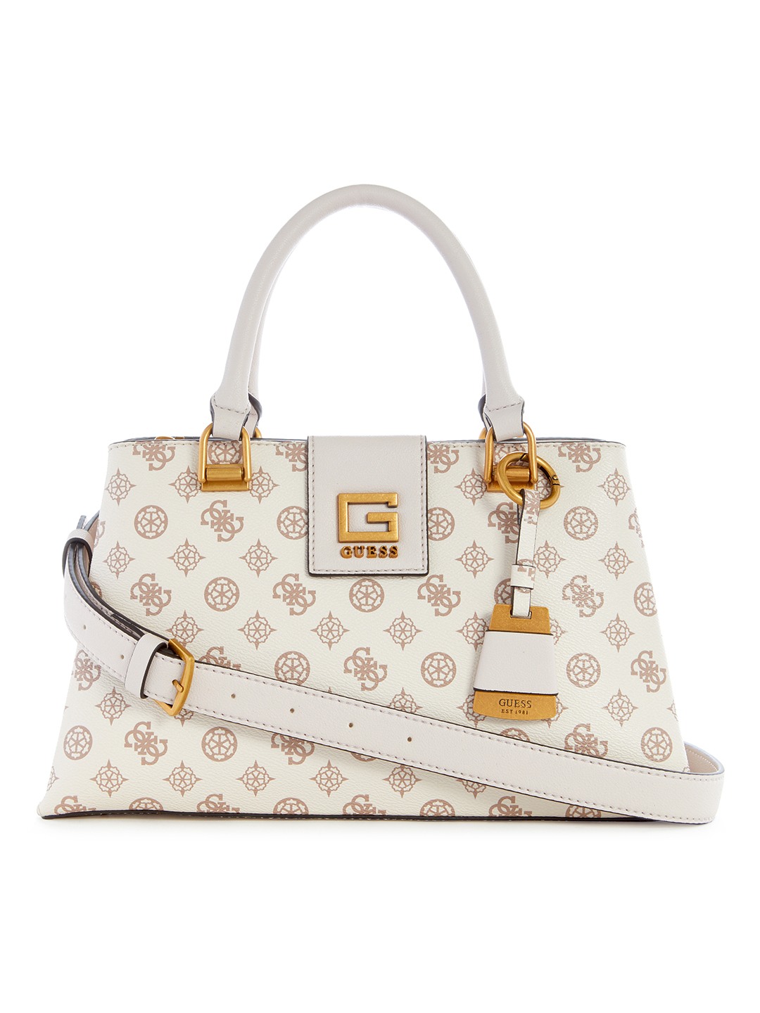 Cream Logo Printed Alva Girlfriend Satchel Bag