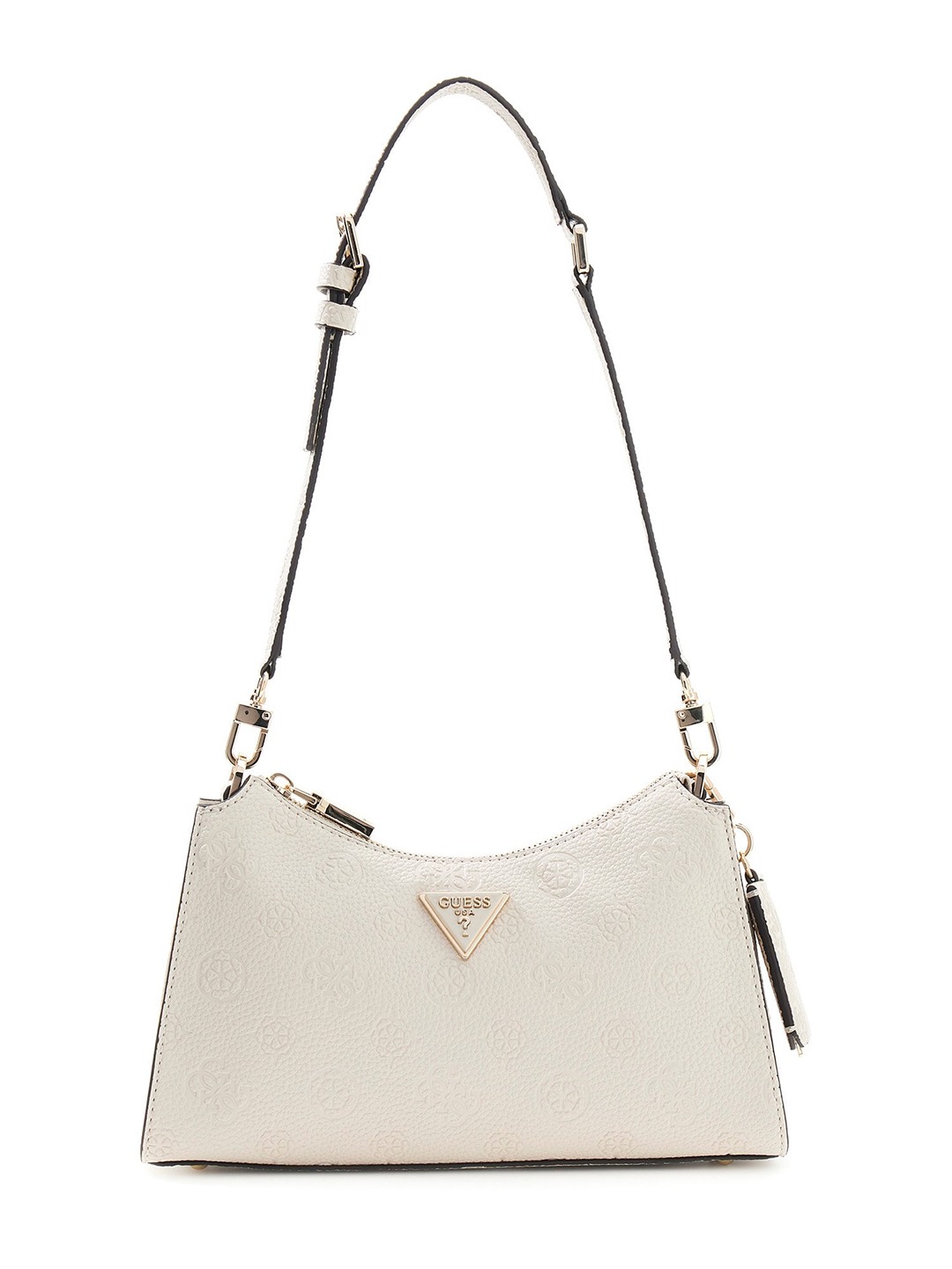 Off White Logo Embossed Zipper Cresidia Top Zip Shoulder Bag