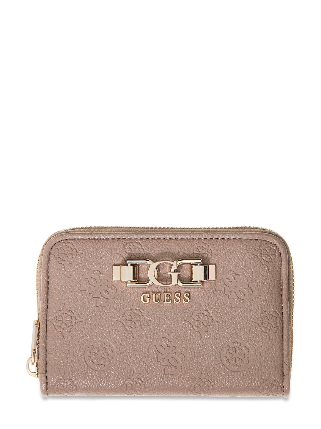 Beige Textured Anise  Zip-around Wallet