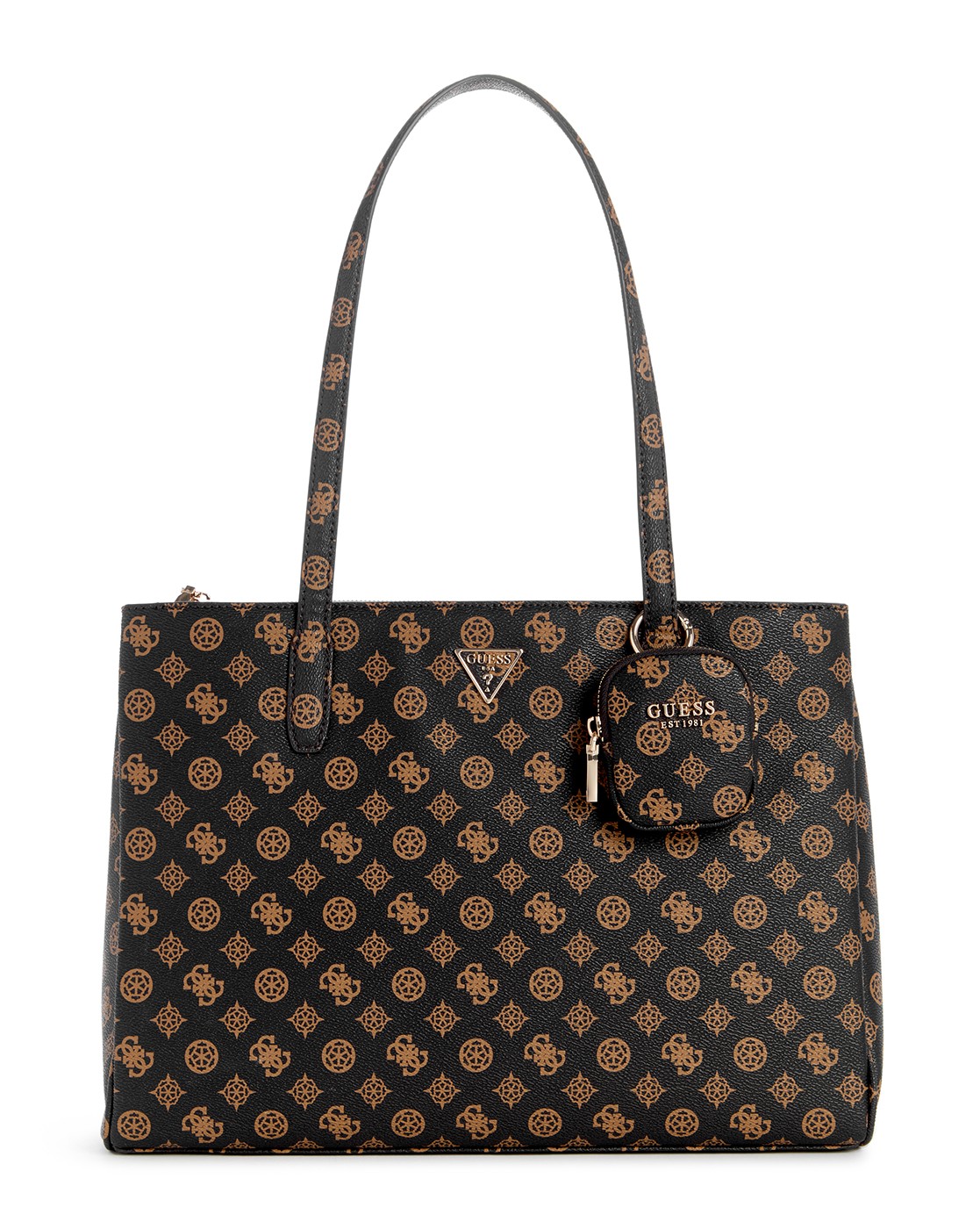 Guess Women's Black PU Printed Tote Bag