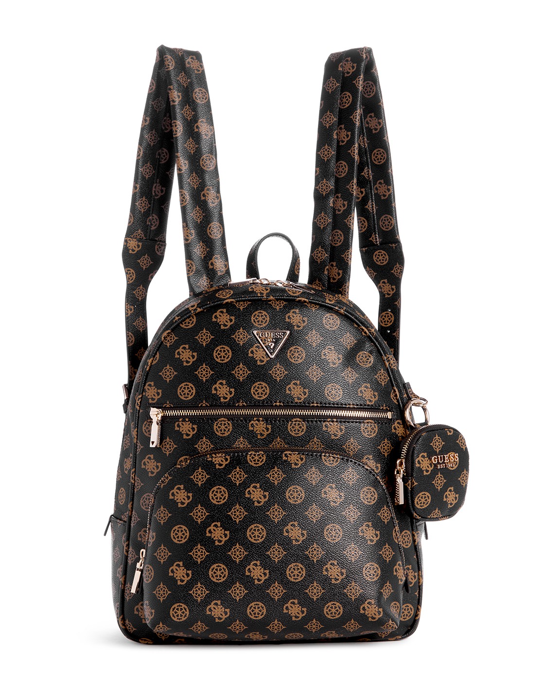 Guess Women's Brown PU Printed Backpack