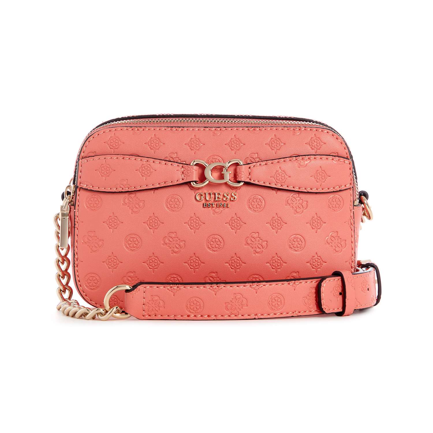 Guess Women's Coral PU Logo Camera Bag