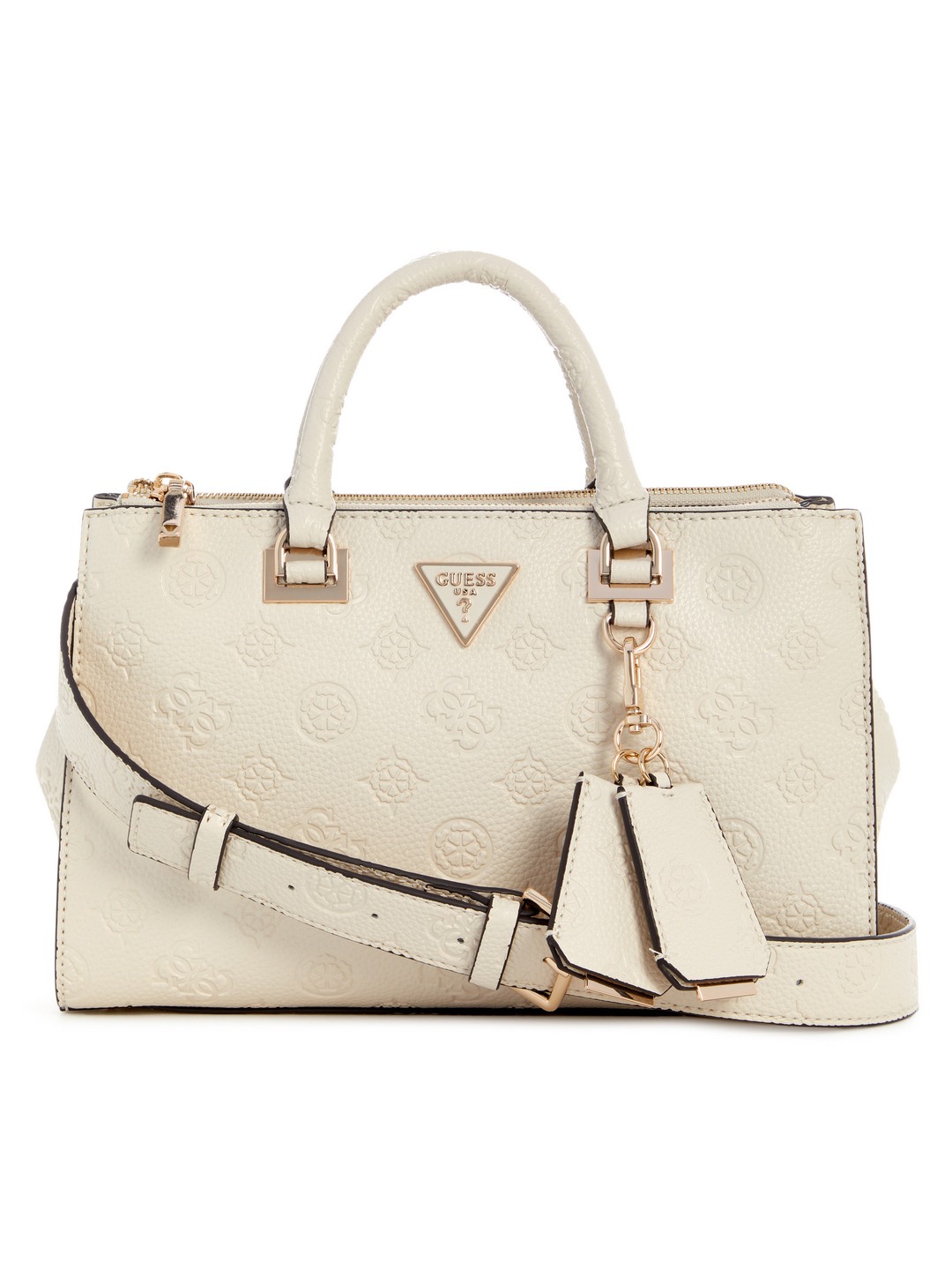 Black Self-Design Satchel Bag