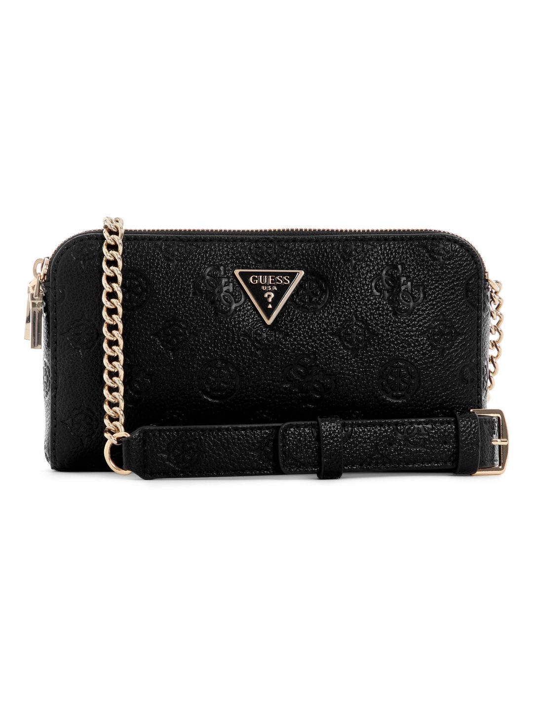 Guess Black Textured Cresidia Status Crossbody Bag