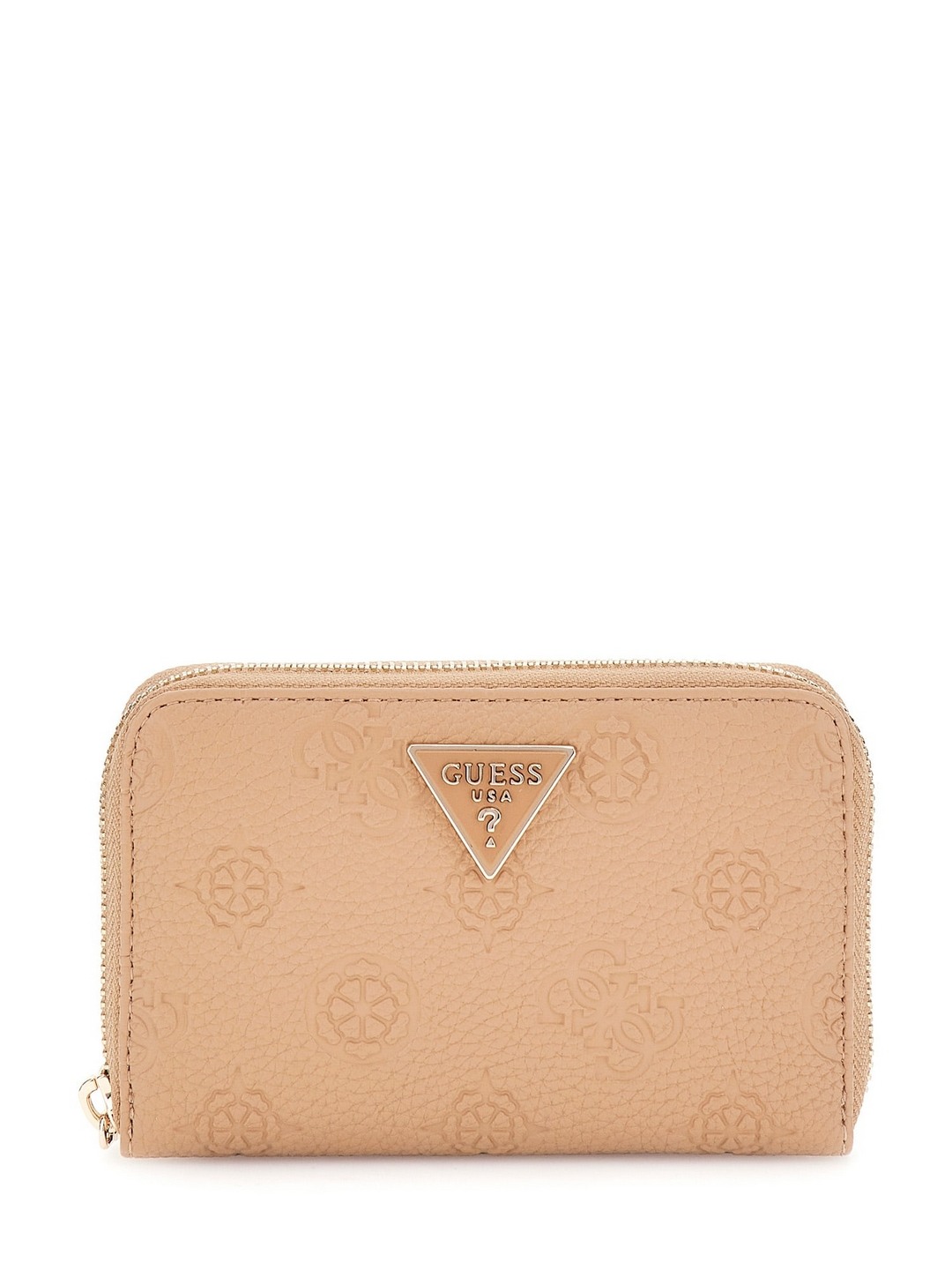 Guess Beige Textured Cresidia Medium Zip Around Wallet