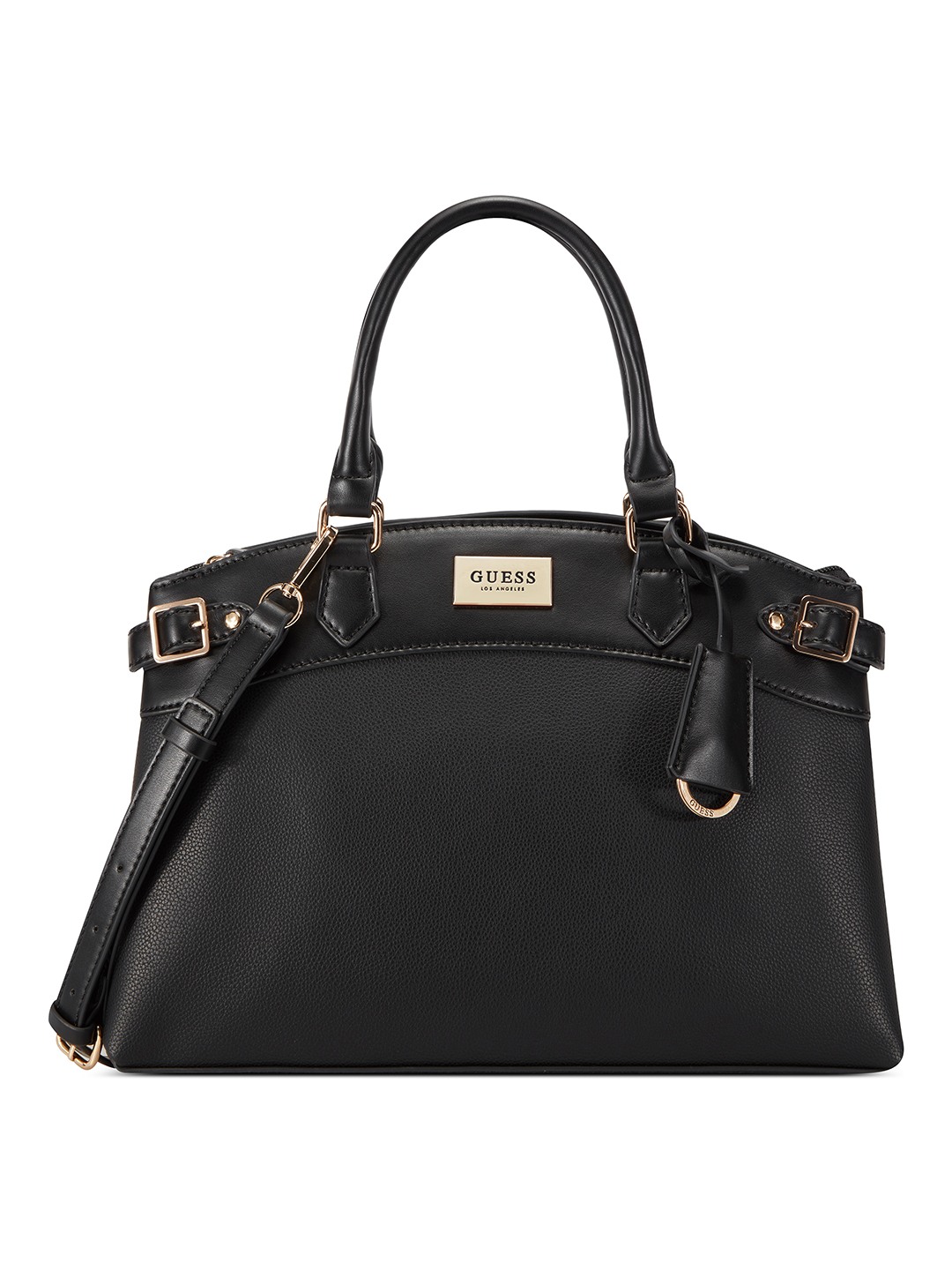 Black Solid Hayworth Satchel Bag