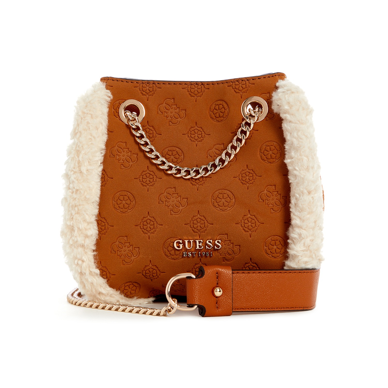 Guess Fur Logo Davika Convertible Crossbody Bag