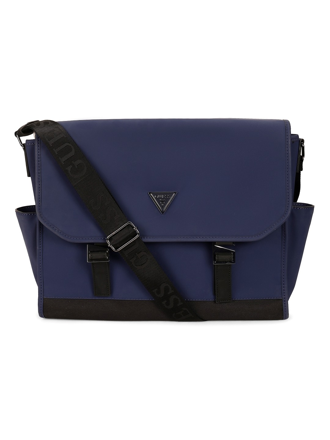 Guess Navy PU Solid MEN Cross Body