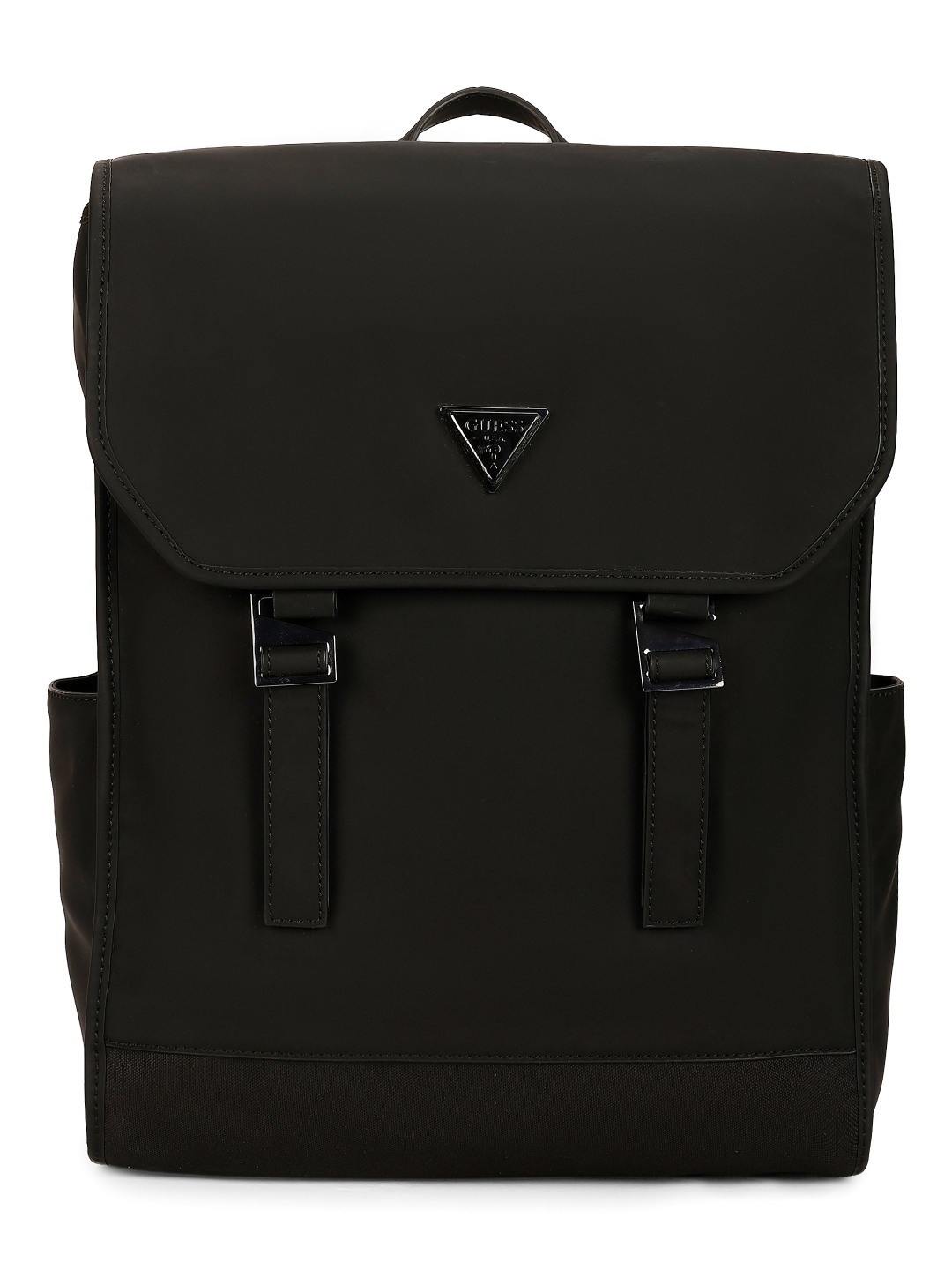 Guess Black PU Solid MEN Backpack