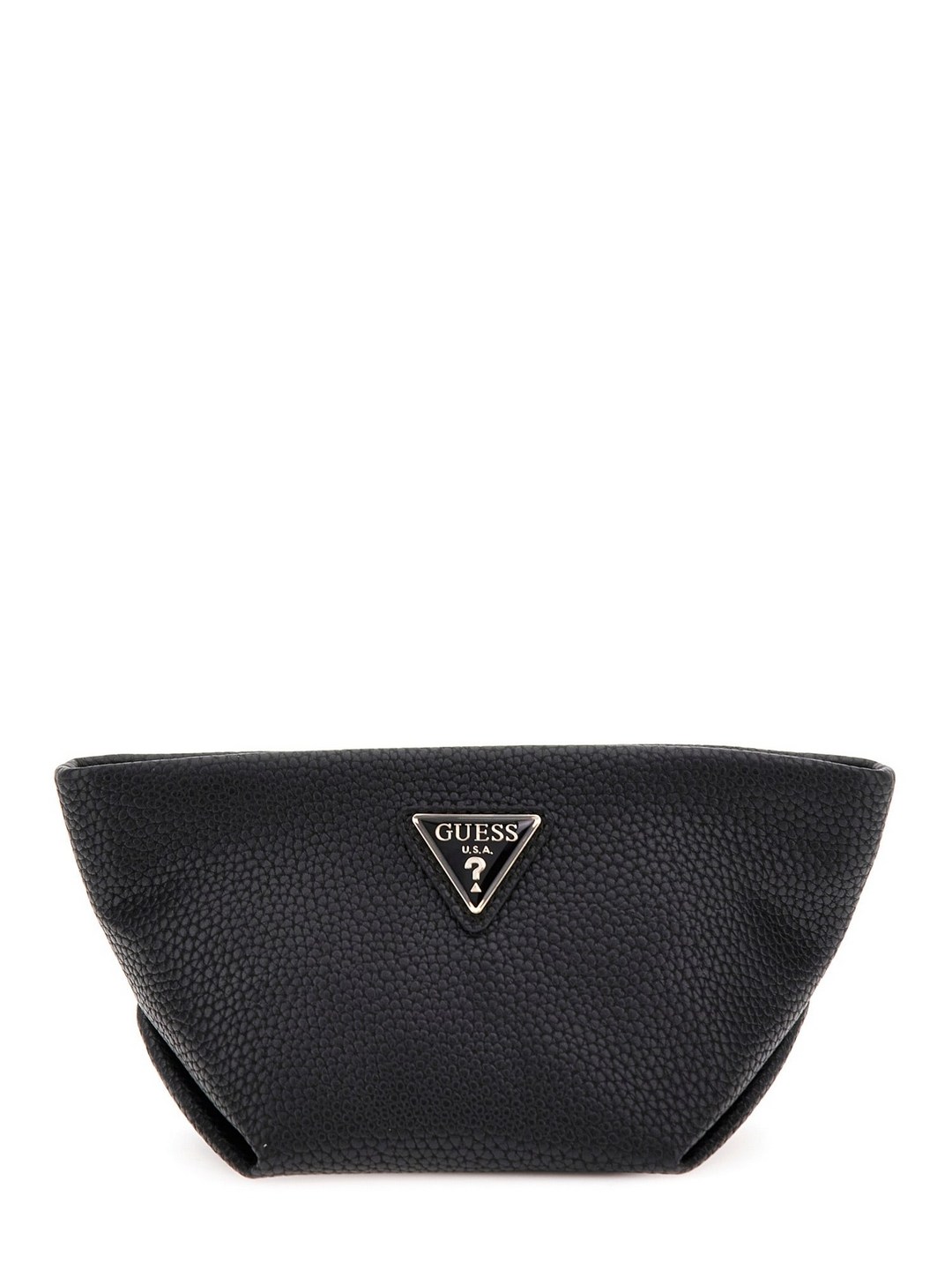Guess Black Textured Helina Top Zip Cosmetic Case
