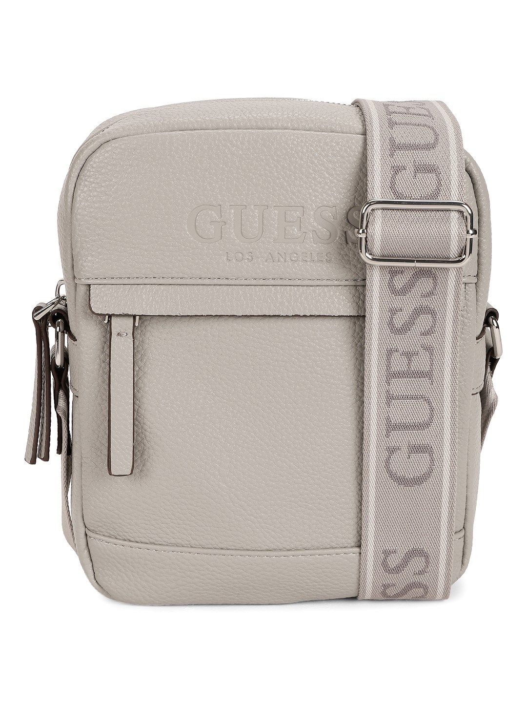 Guess Grey PU Solid MEN Cross Body