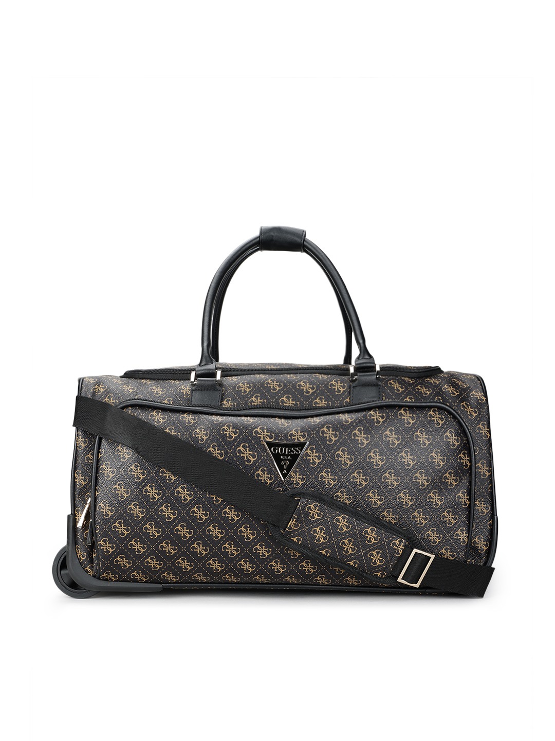 Black Printed Jesco Wheeled Duffel Bag