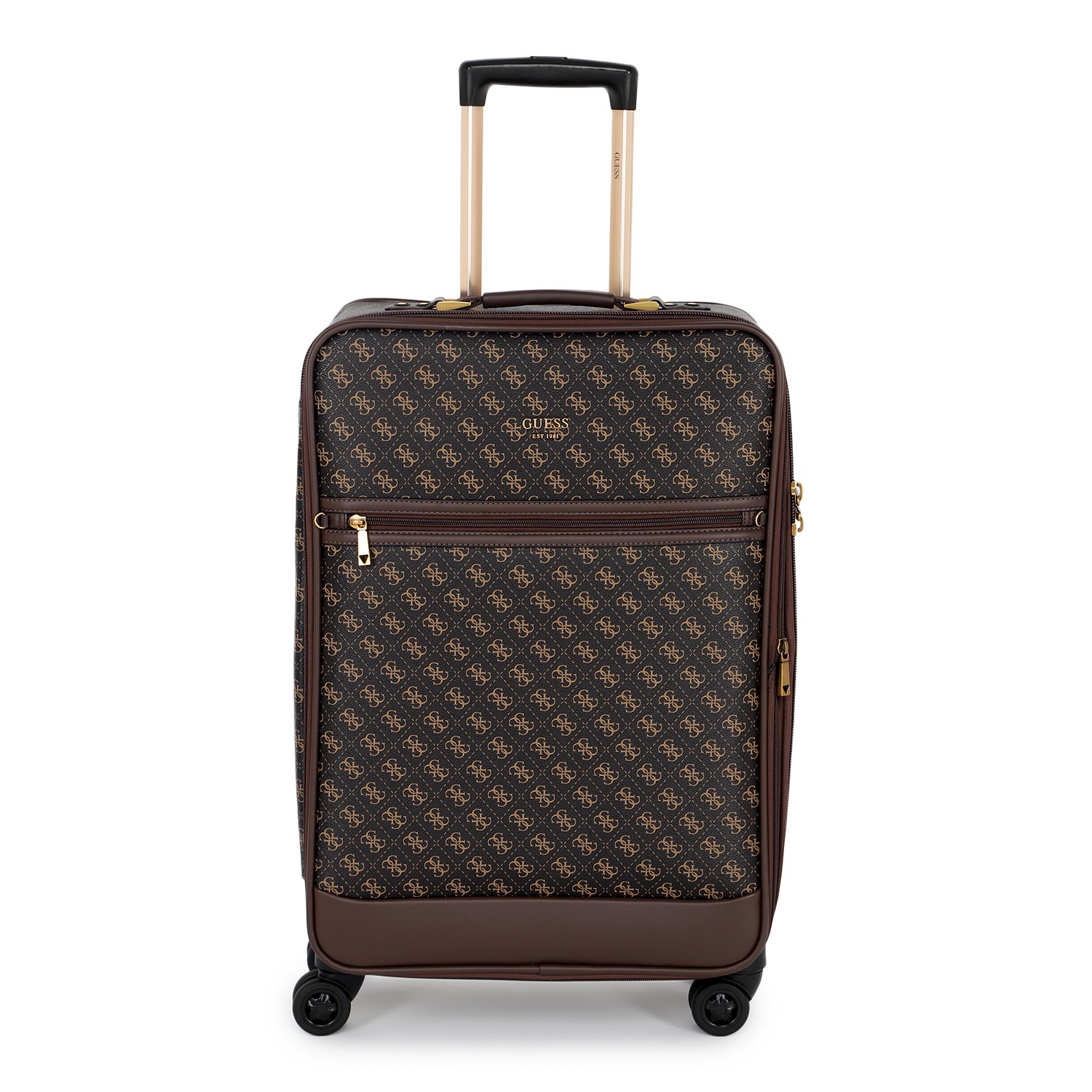 Guess Women's Printed Brown Polyurethane Keith Trolley Bag