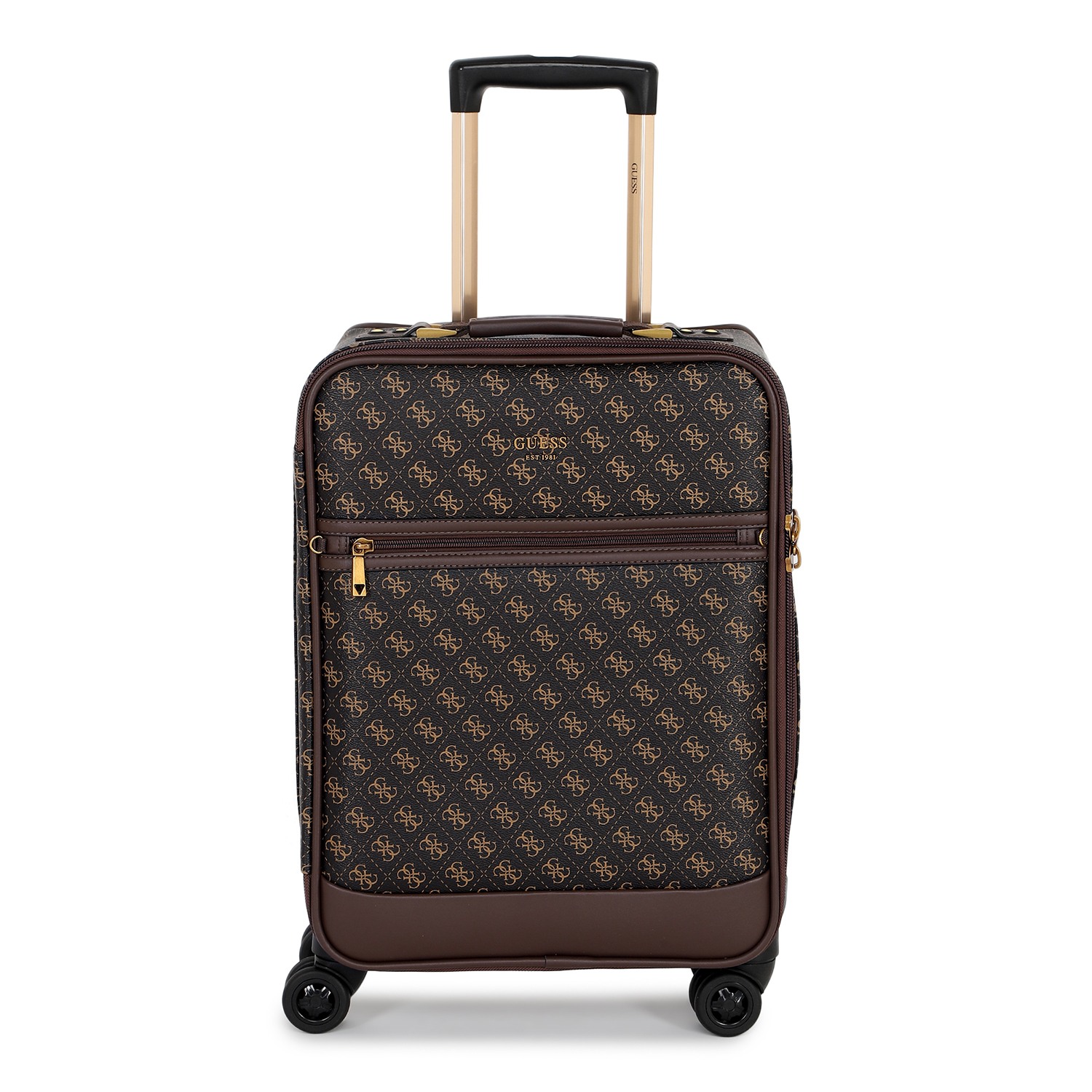 Guess Women's Printed Brown Polyurethane Keith Trolley Bag