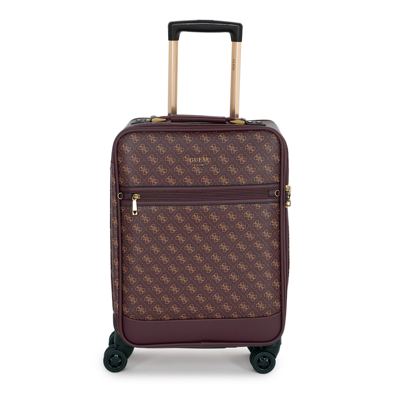 Guess Women's Printed Brown Polyurethane Keith Trolley Bag