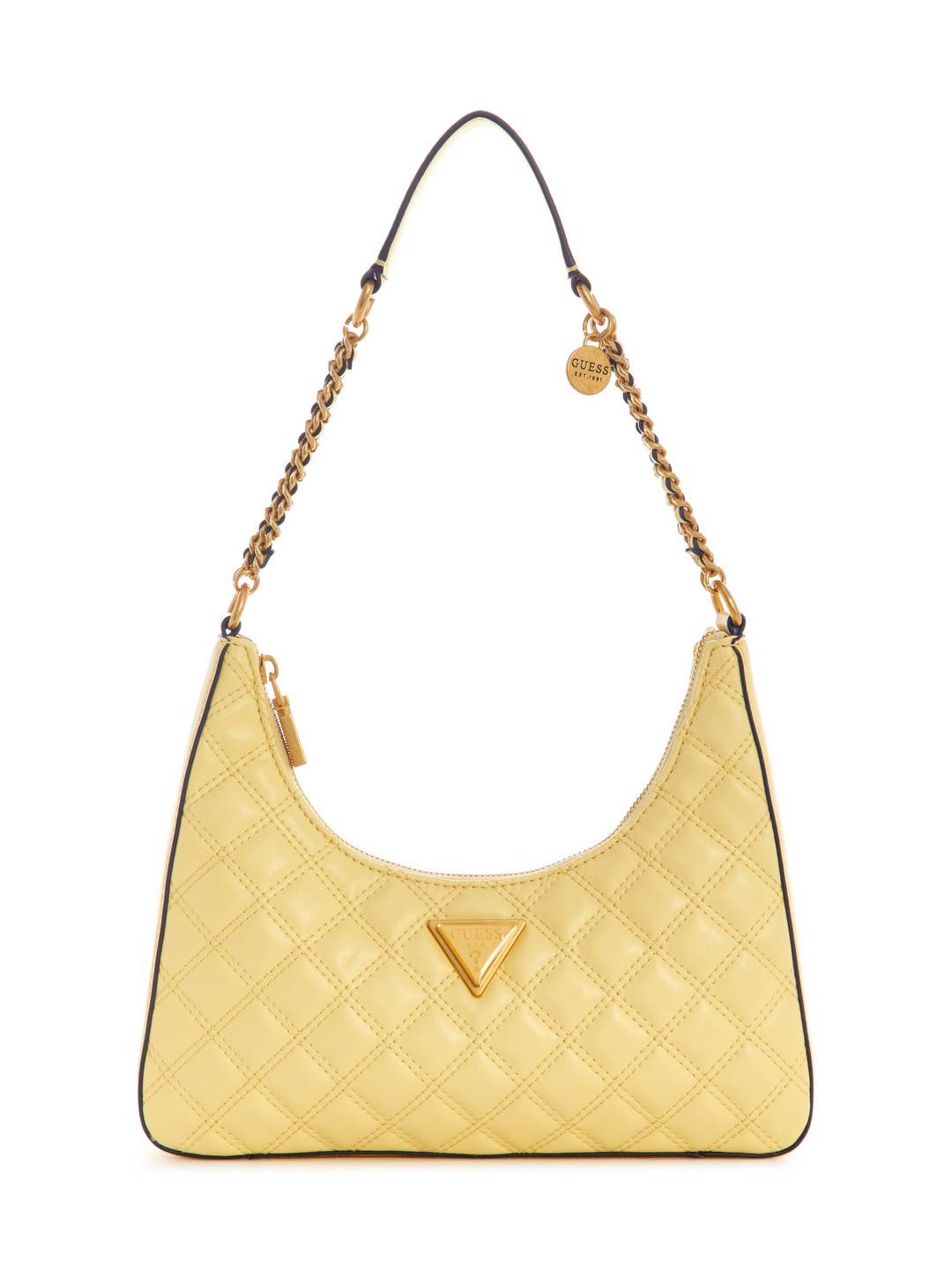 Guess Women Yellow Quilted Shoulder Bag