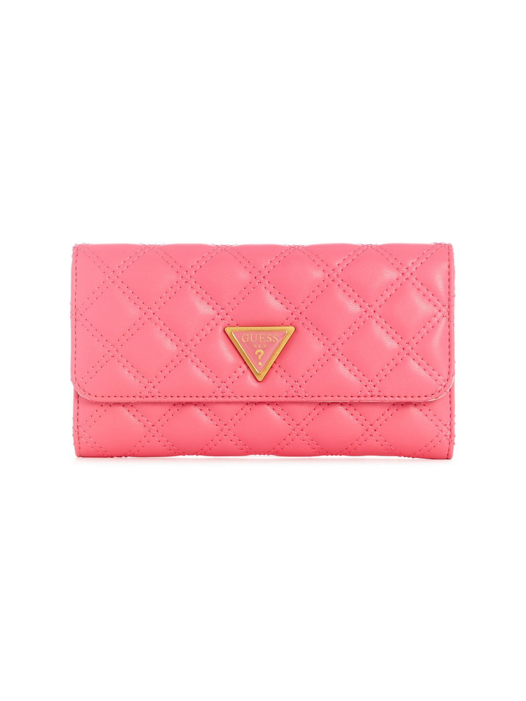 Guess Women Quilted Pink Giully Trifold Clutch