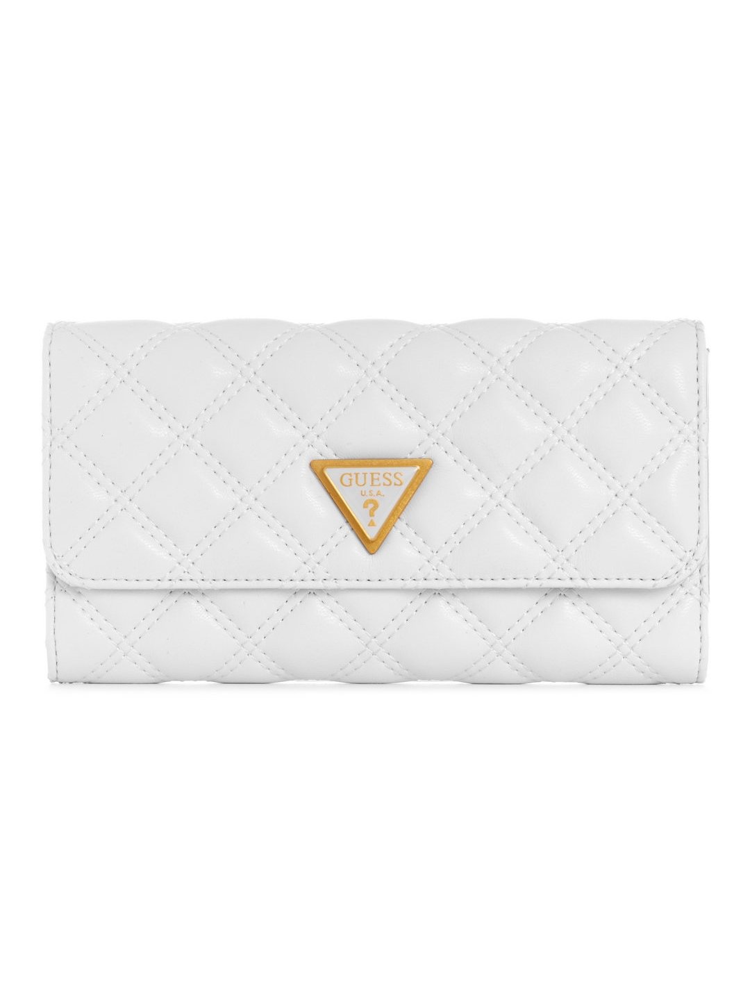White Quilted Giully Multi Trifold Clutch