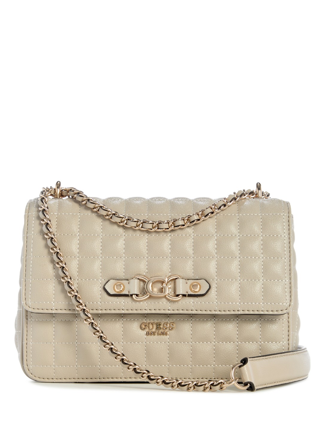 Light Taupe Quilted Nadira Convertible Crossbody Bag