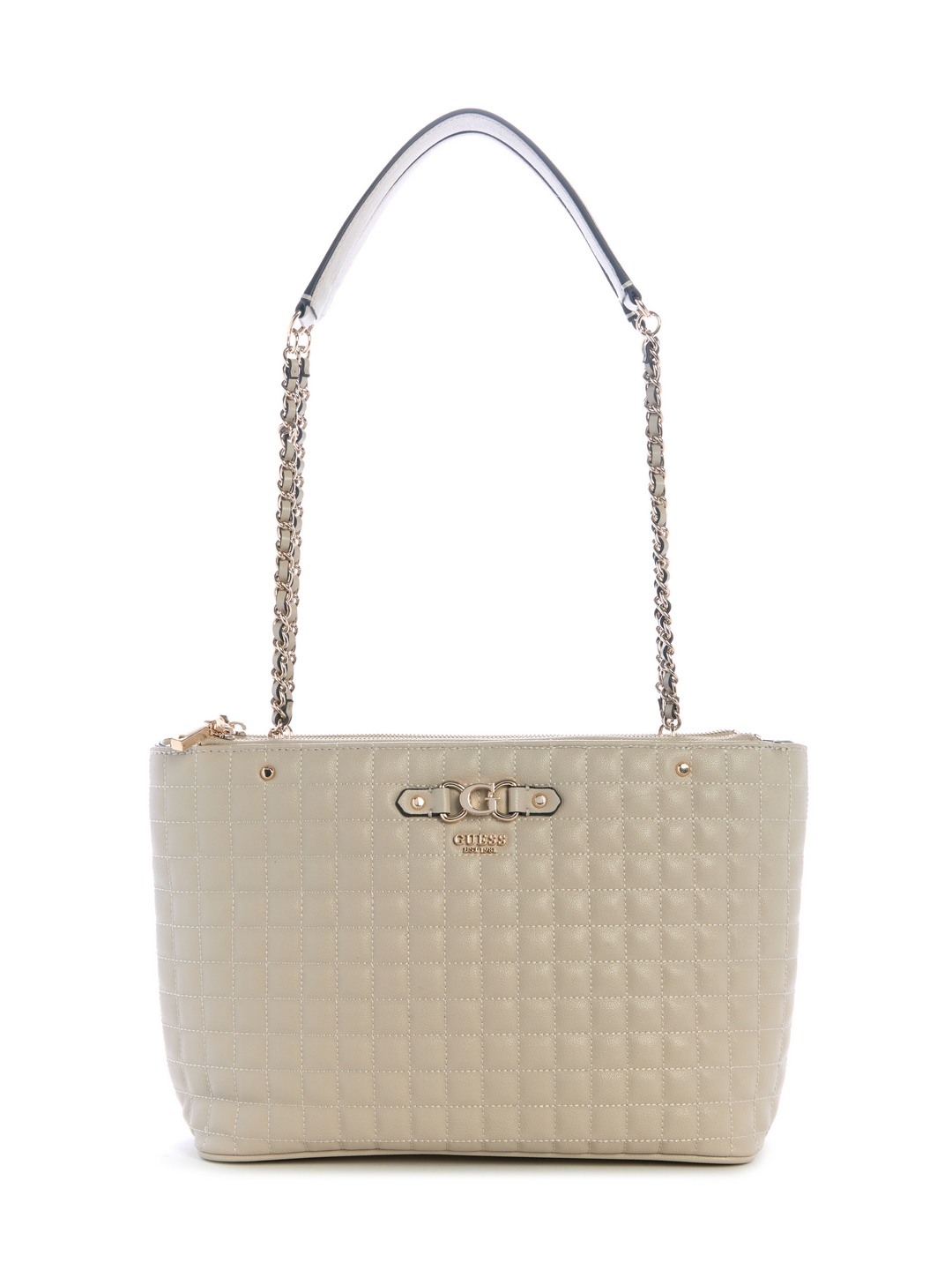 Light Taupe Quilted Nadira Status Tote Bag