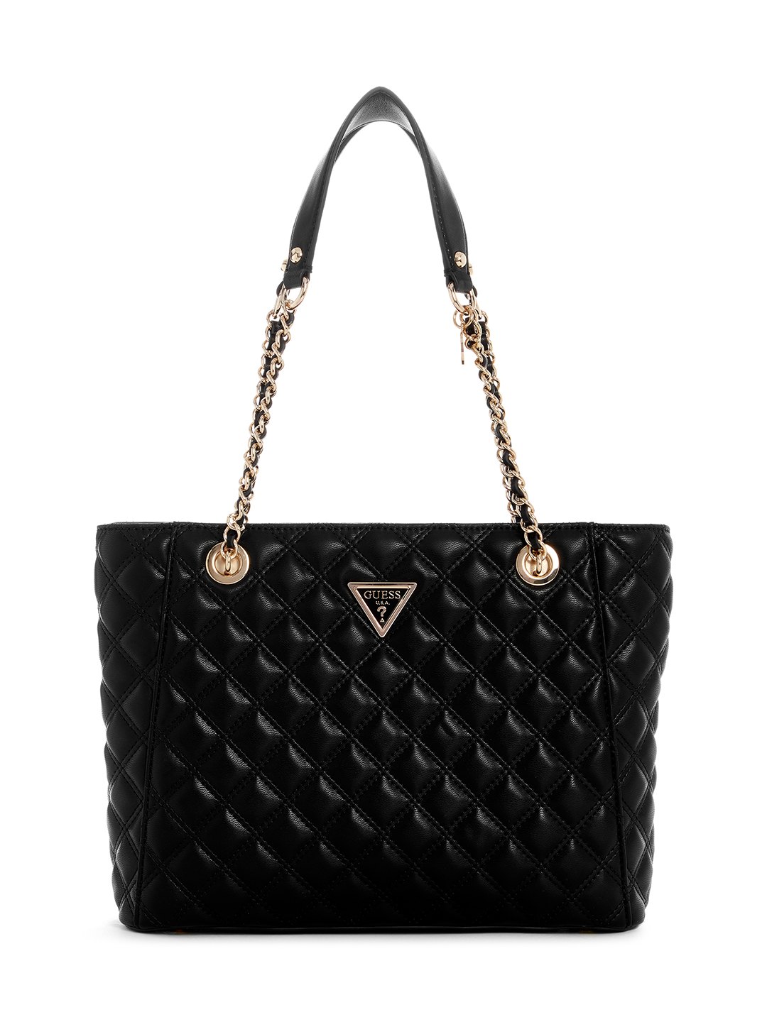 Guess Women's Black PU Quilted Tote Bag