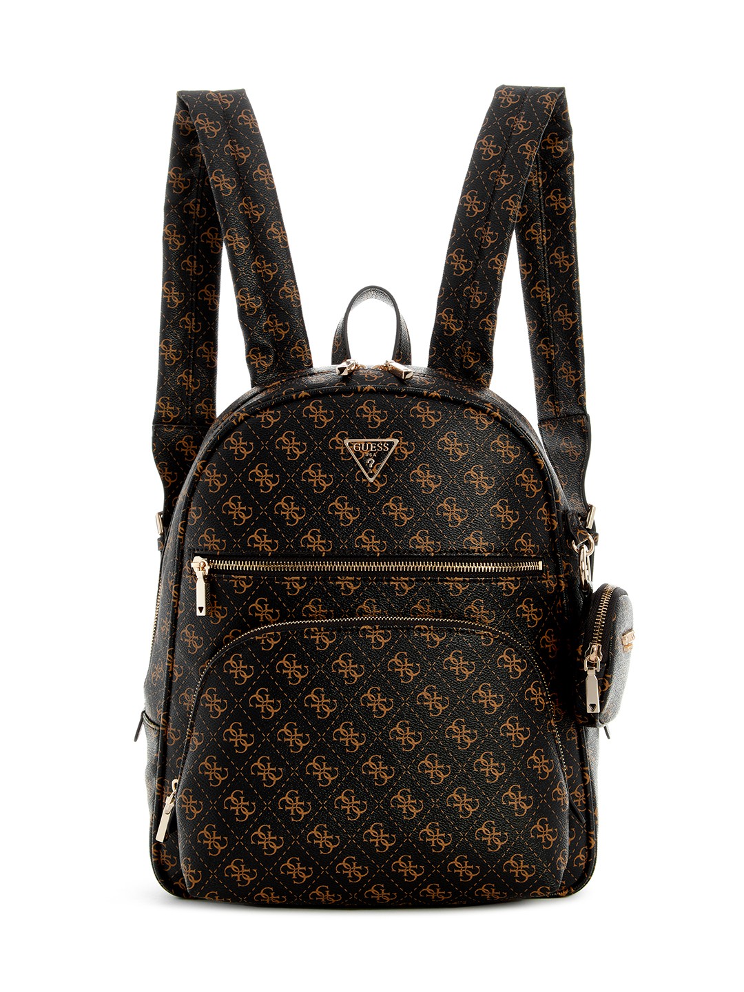 Brown Logo Solid Power Play Large Tech Backpack