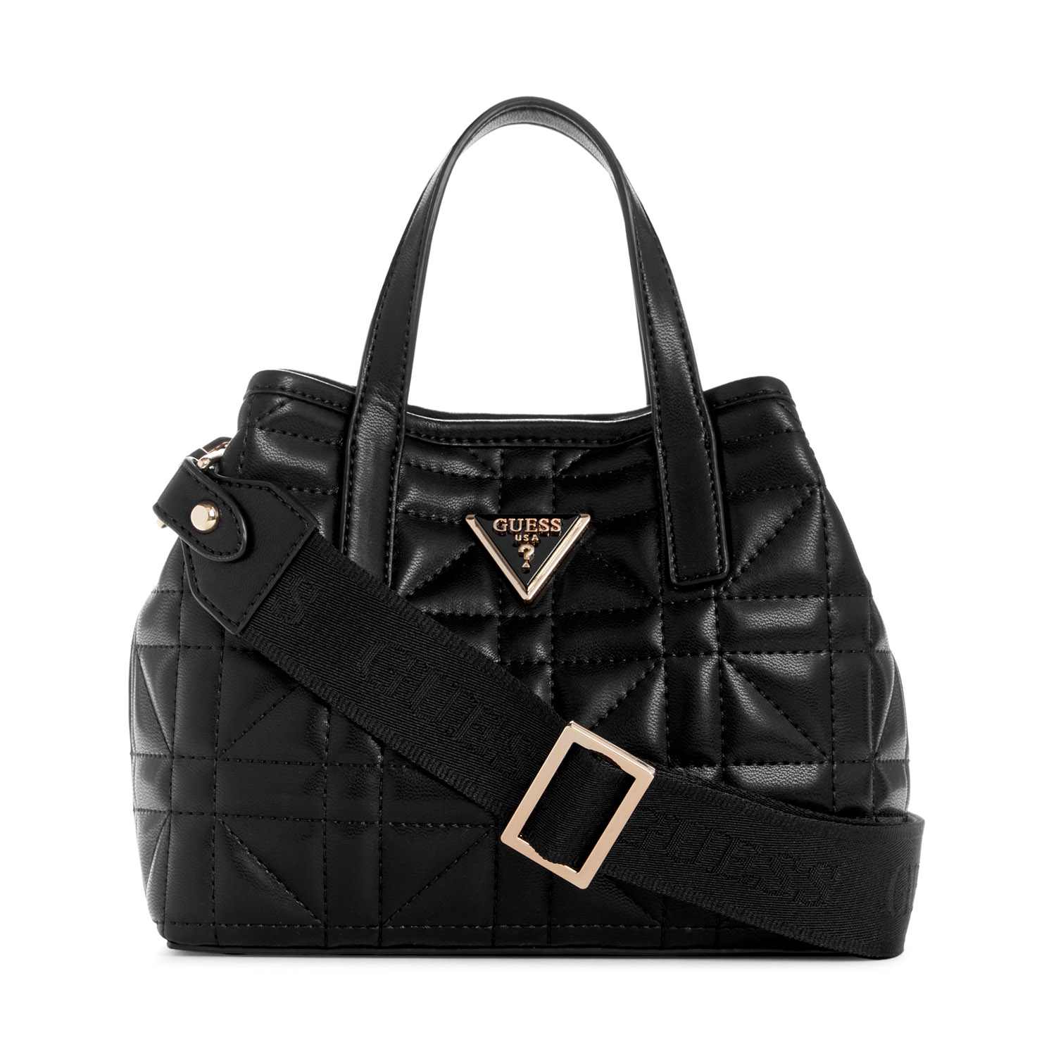 Guess Women's Black PU Quilted Tote Bag