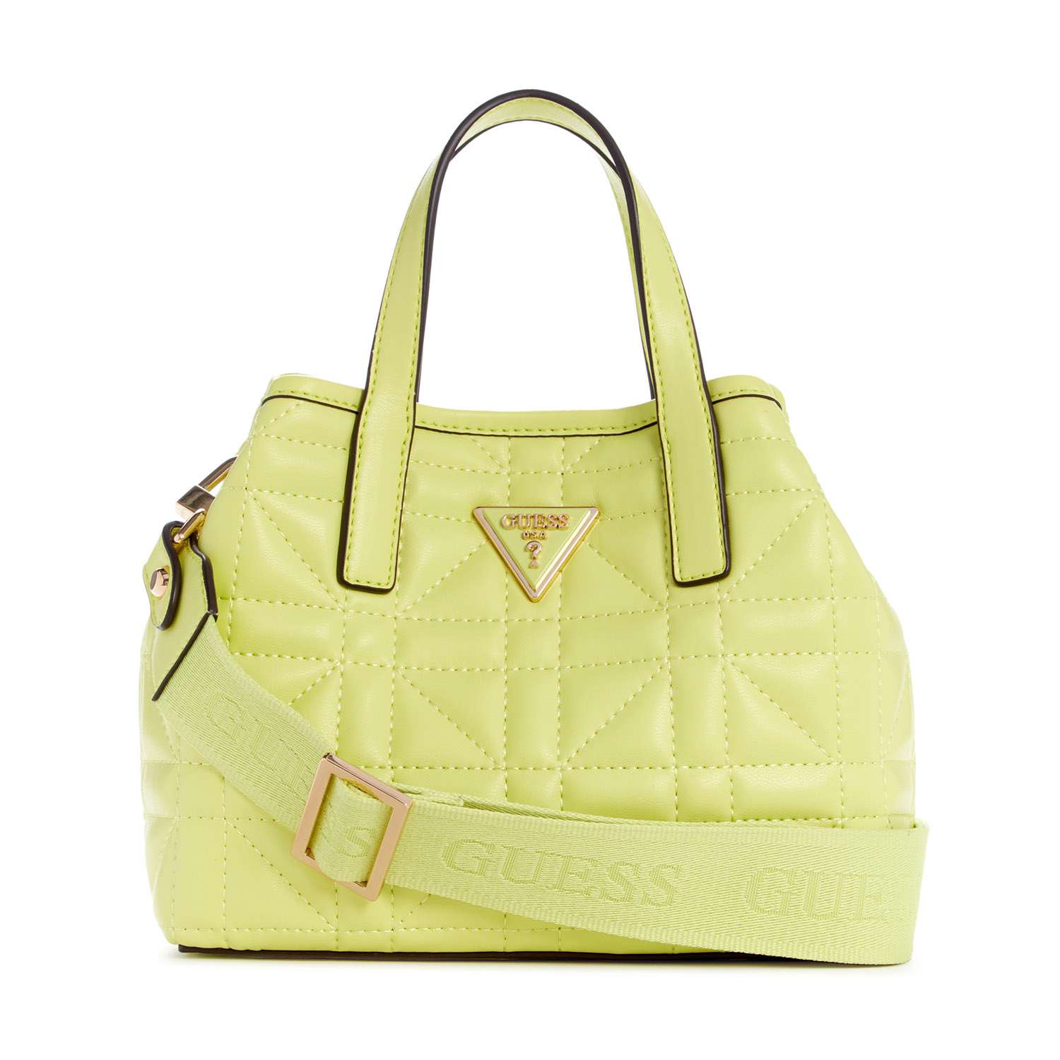 Guess Women's Green PU Quilted Tote Bag