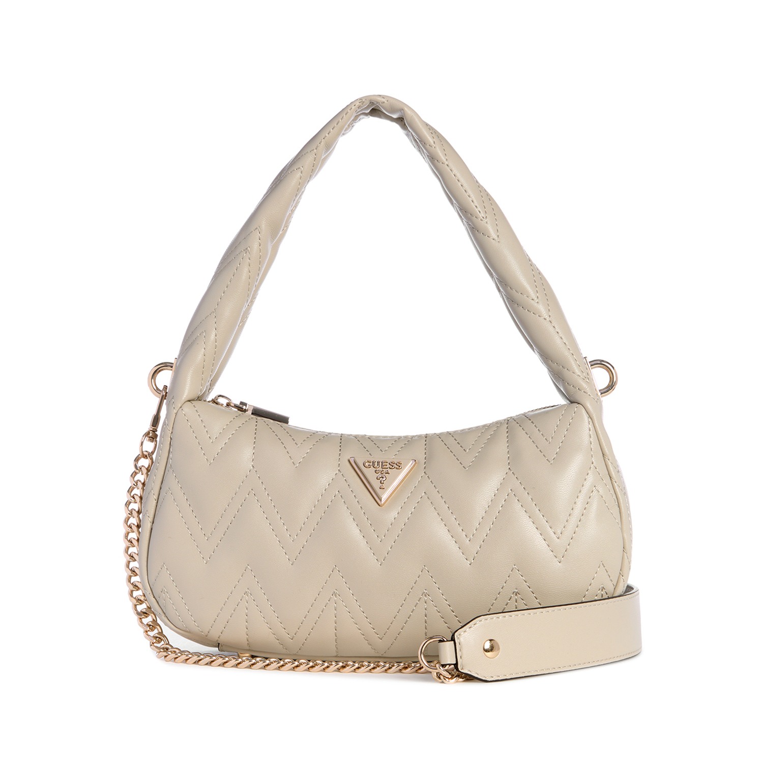 Guess Quilted Eda Top Zip Shoulder Bag
